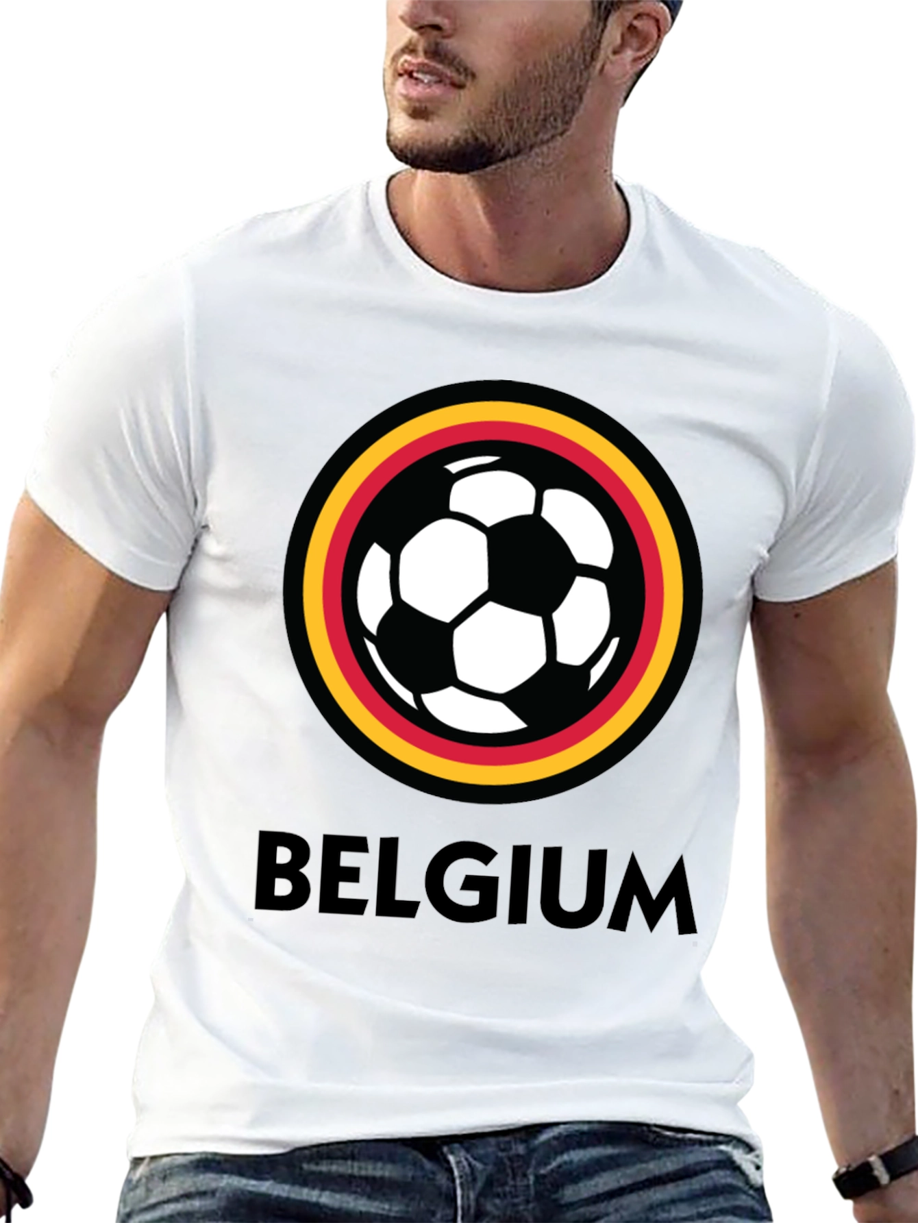 Belgium Soccer Fan T-Shirt - Black Graphic Tee