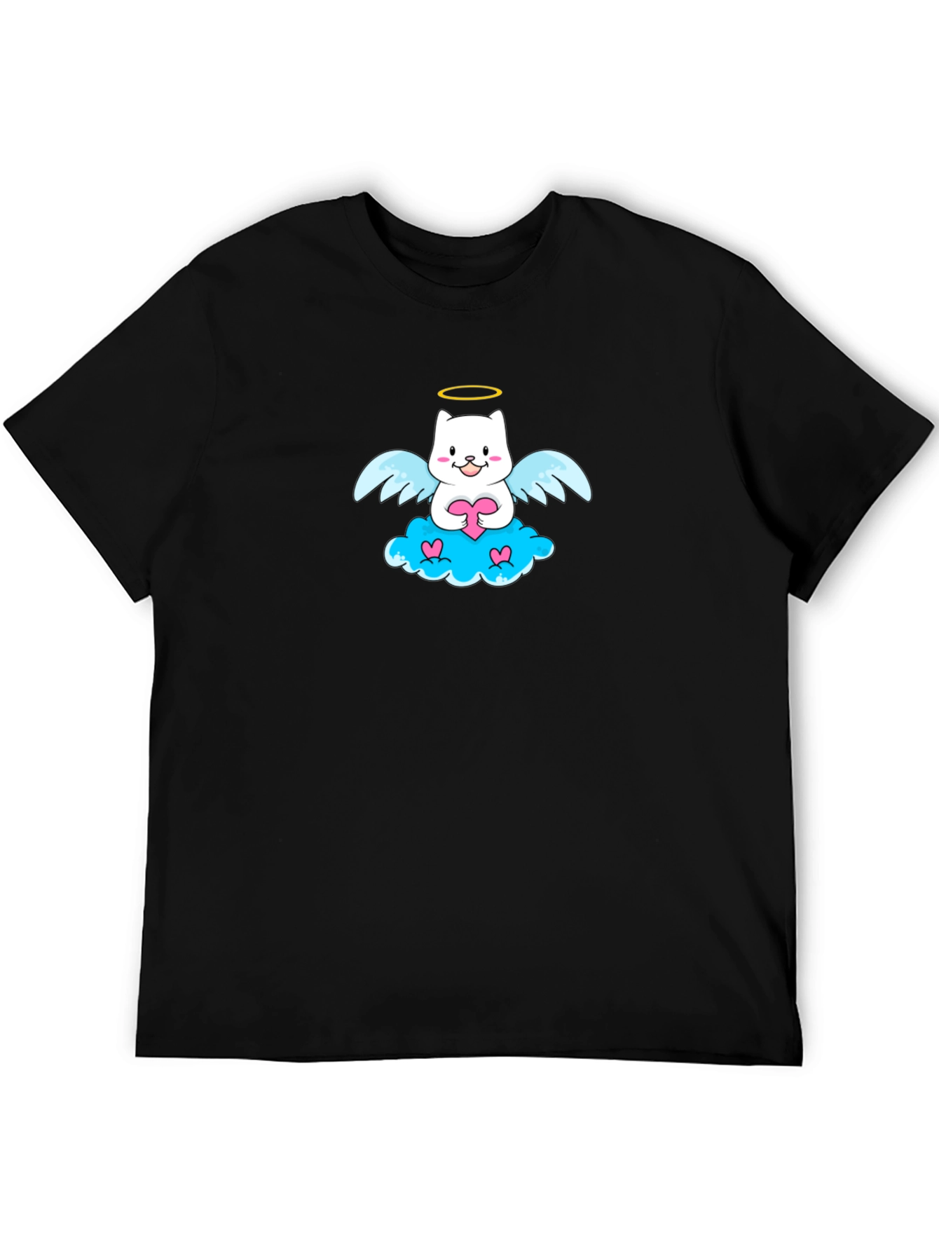 Angel Cat Graphic T-Shirt - Cute and Comfy