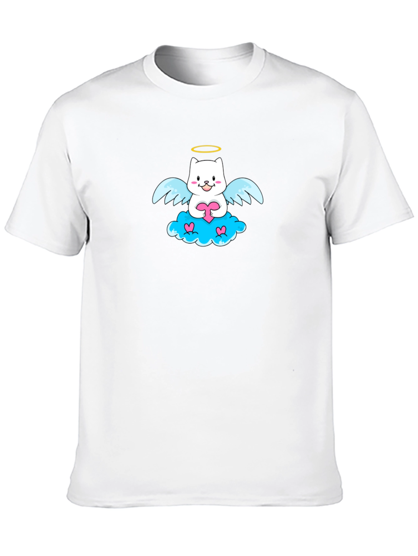 Angel Cat Graphic T-Shirt - Cute and Comfy