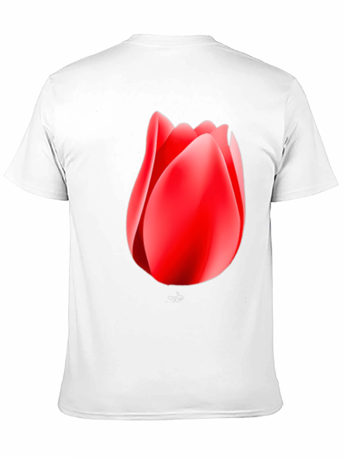 Red Tulip Graphic Black T-Shirt