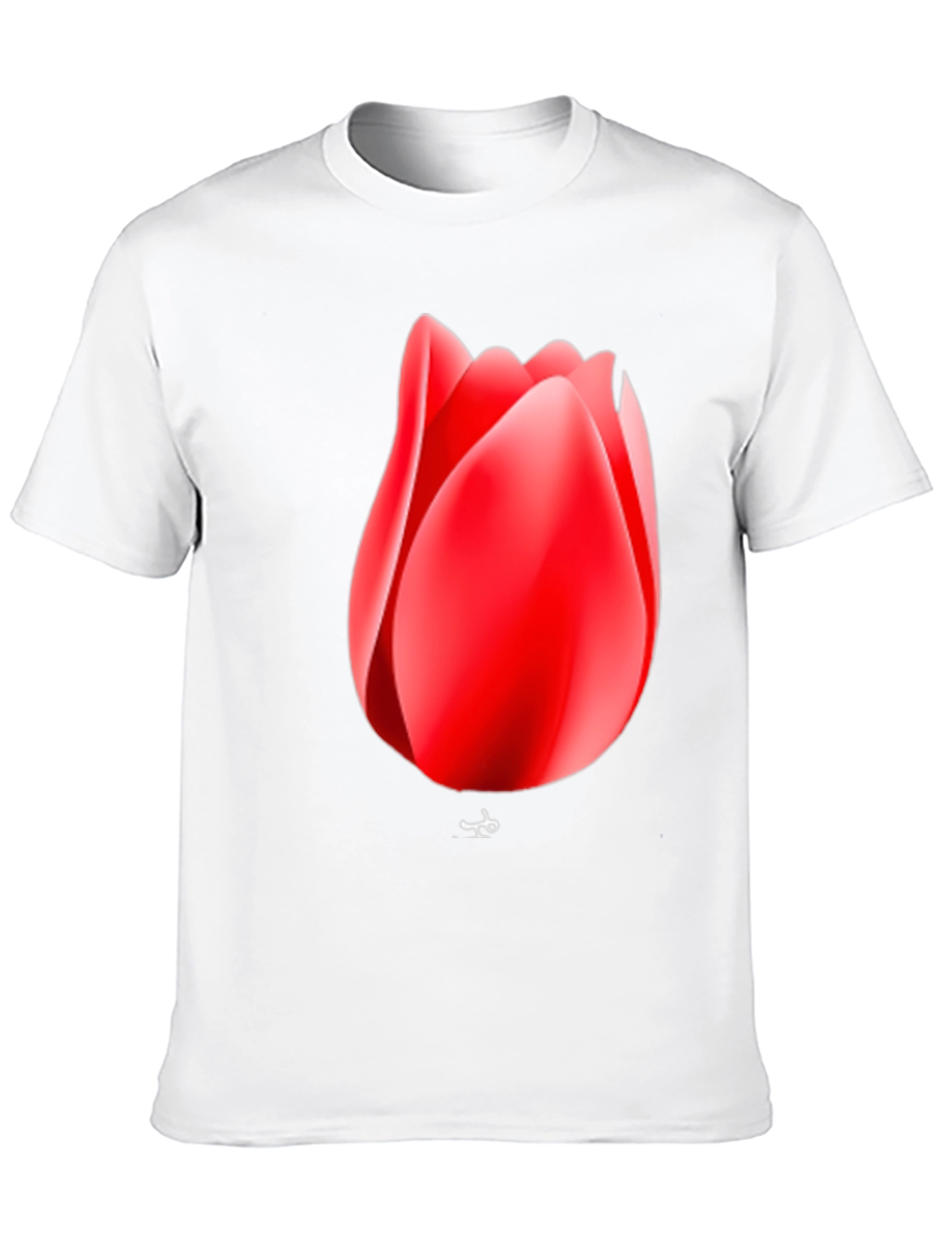 Red Tulip Graphic Black T-Shirt