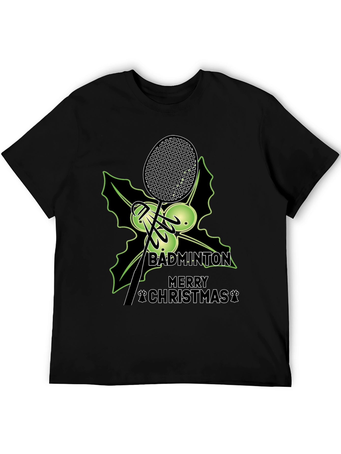 Badminton Merry Christmas Graphic Tee