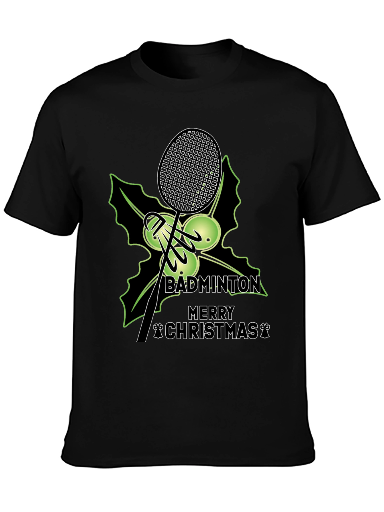 Badminton Merry Christmas Graphic Tee