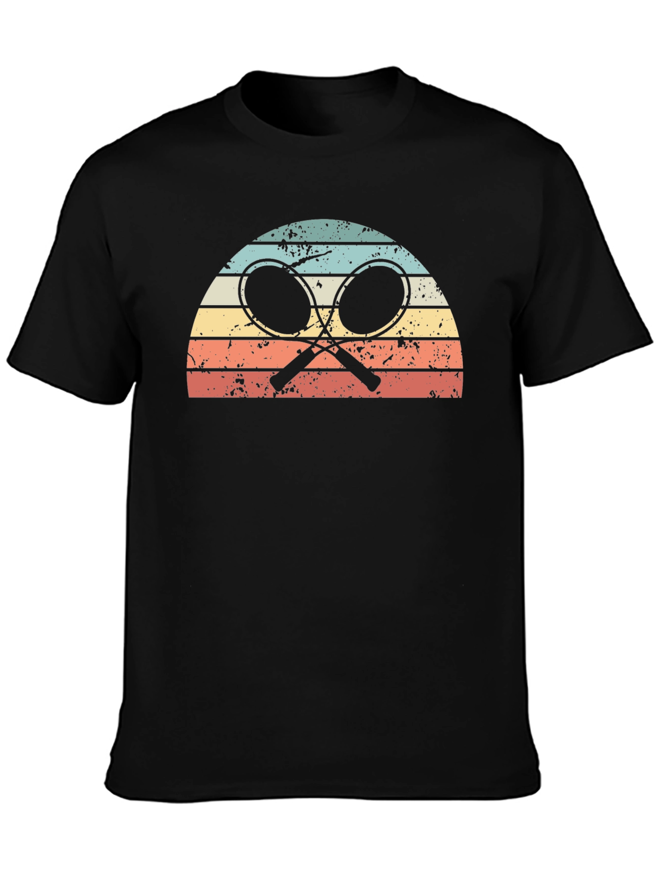 Retro Tennis Sunset Graphic T-Shirt