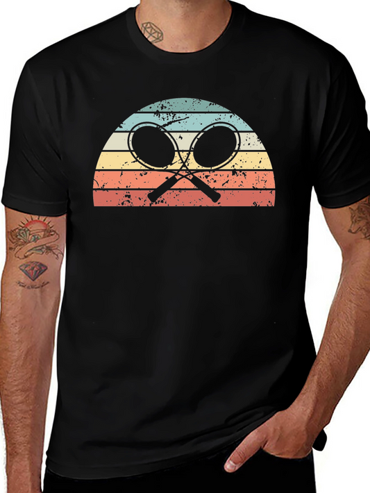 Retro Tennis Sunset Graphic T-Shirt