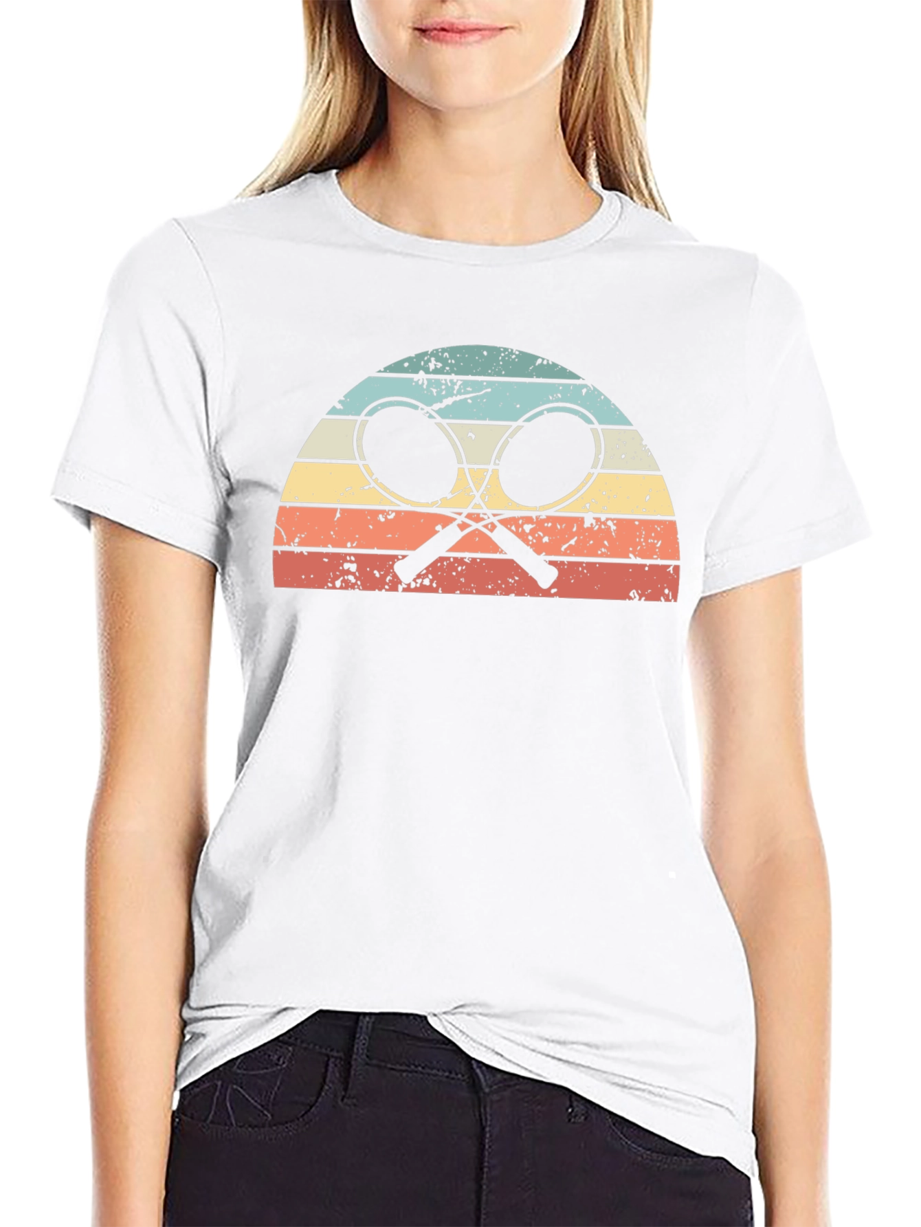 Retro Tennis Sunset Graphic T-Shirt
