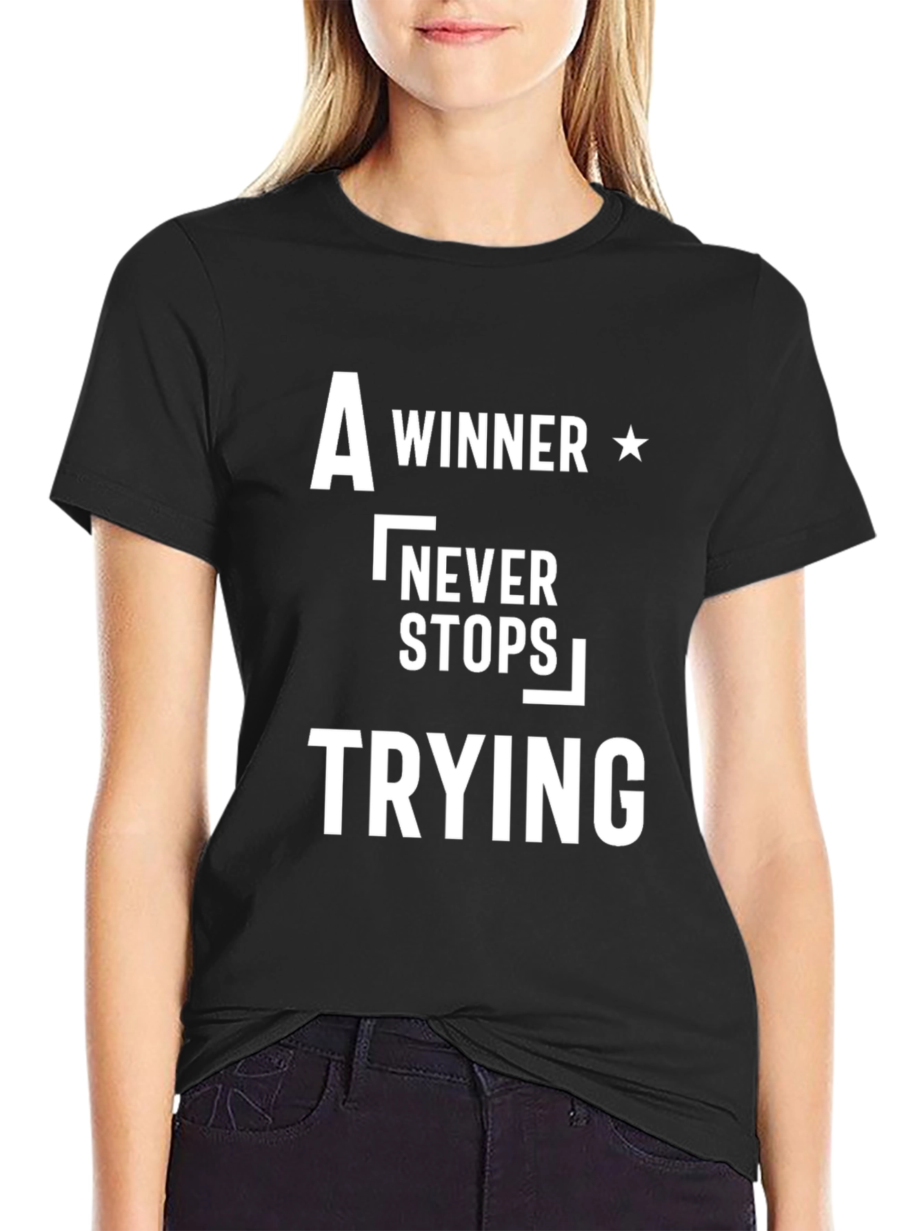 Motivational T-Shirt: A Winner Never Stops Trying