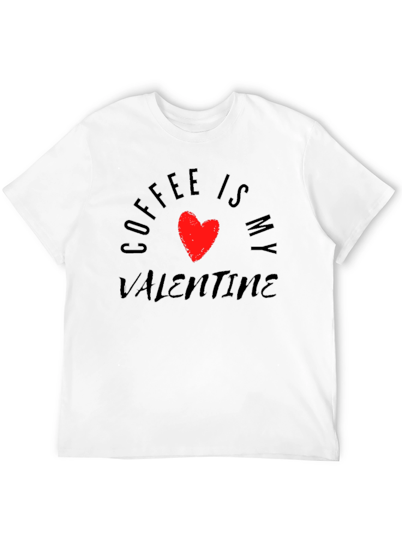Coffee Is My Valentine Graphic Tee - Black