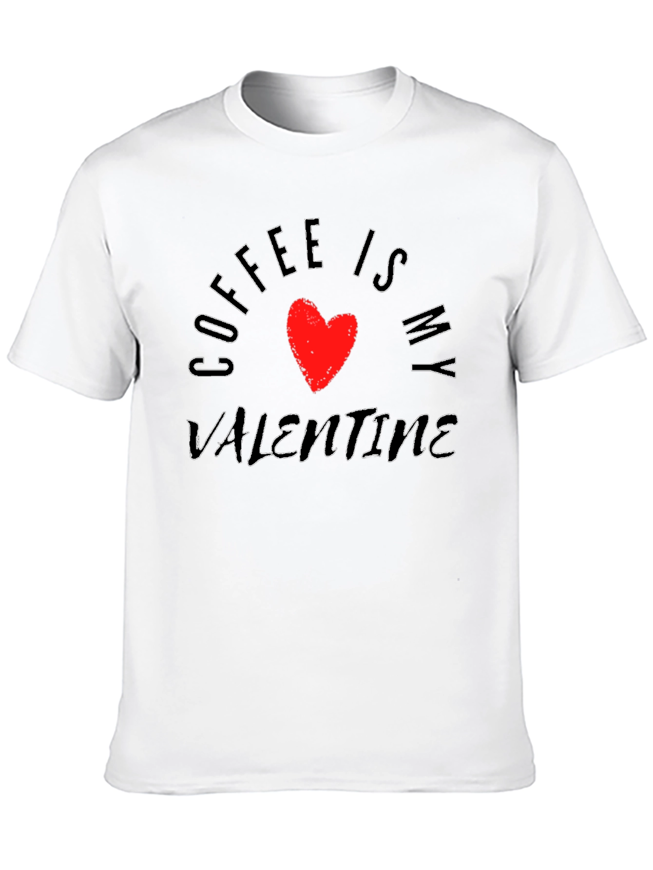 Coffee Is My Valentine Graphic Tee - Black
