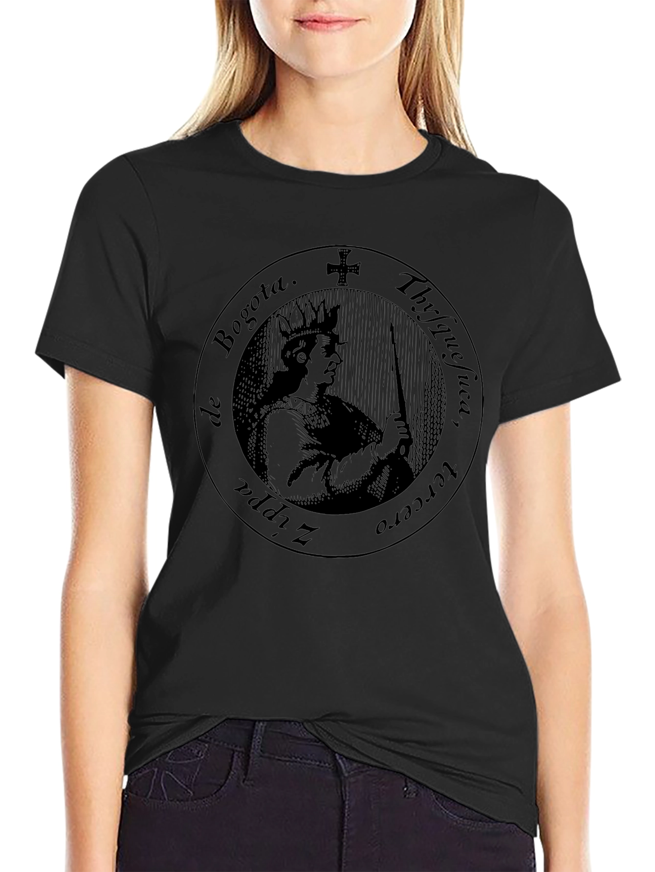 Bogota Zipa III Black Graphic T-Shirt