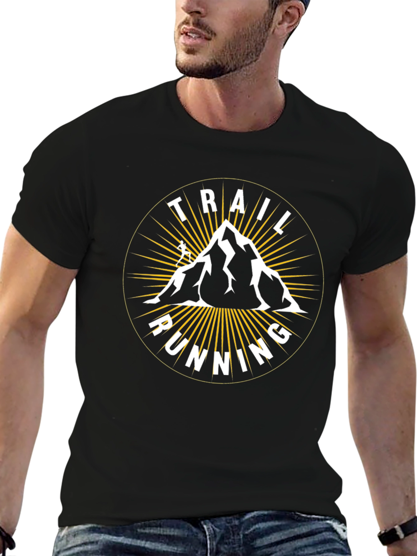 Trail Running Mountain T-Shirt - Adventure Design