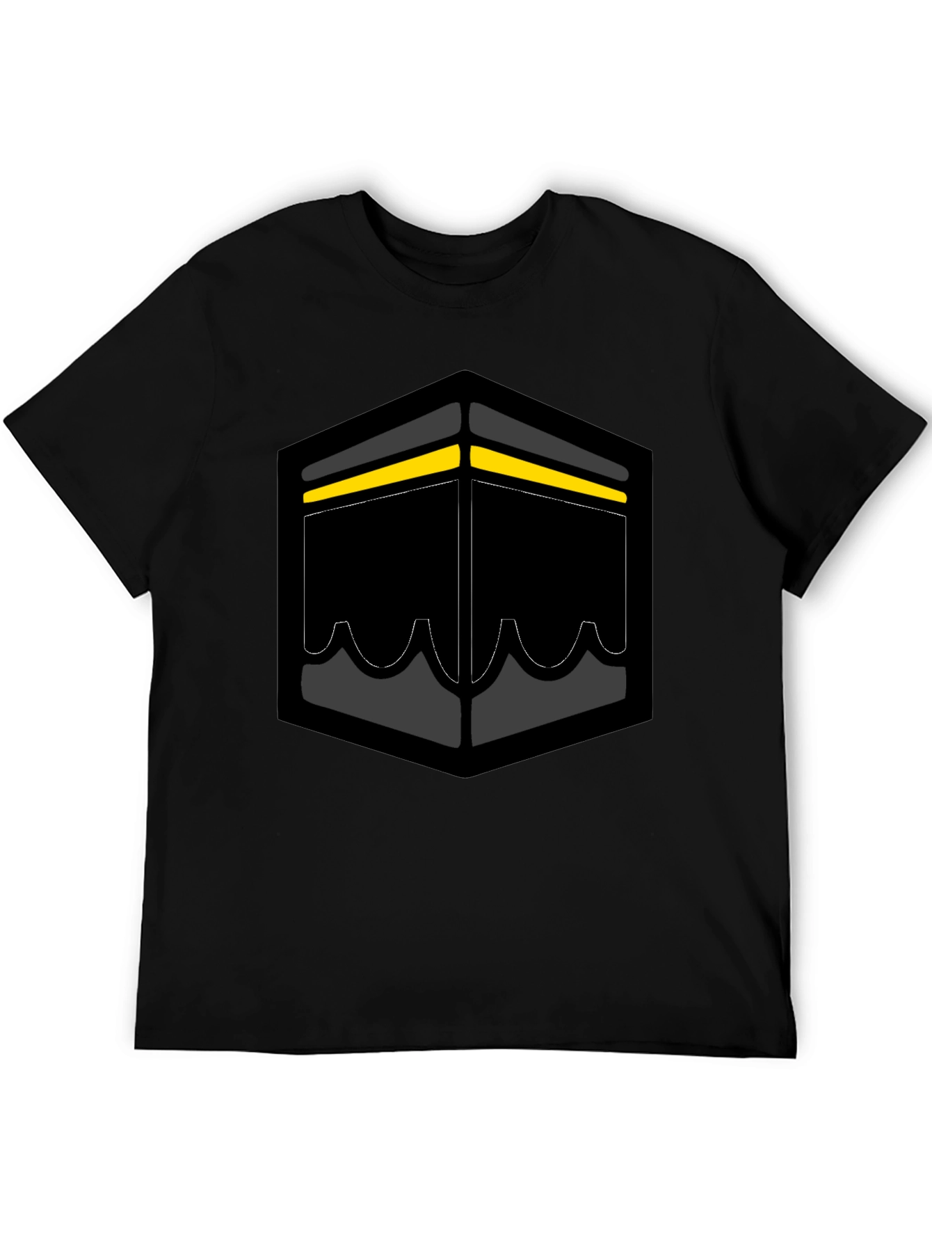 Black Kaaba Graphic Tee - Stylish Islamic Design