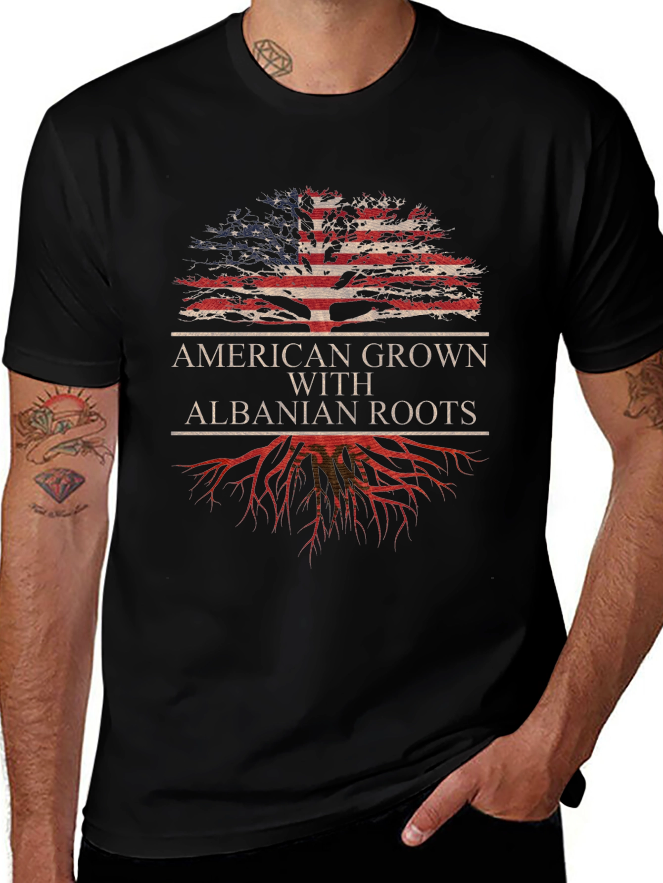 American Grown Albanian Roots T-Shirt