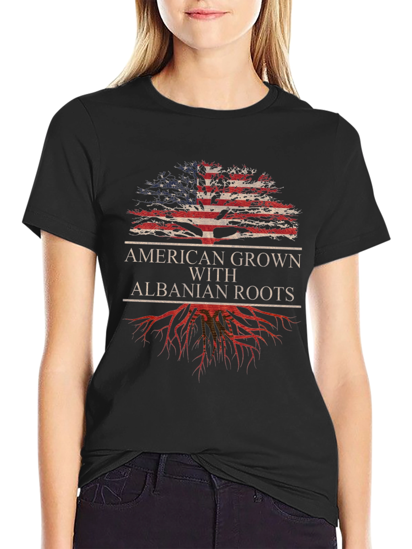 American Grown Albanian Roots T-Shirt