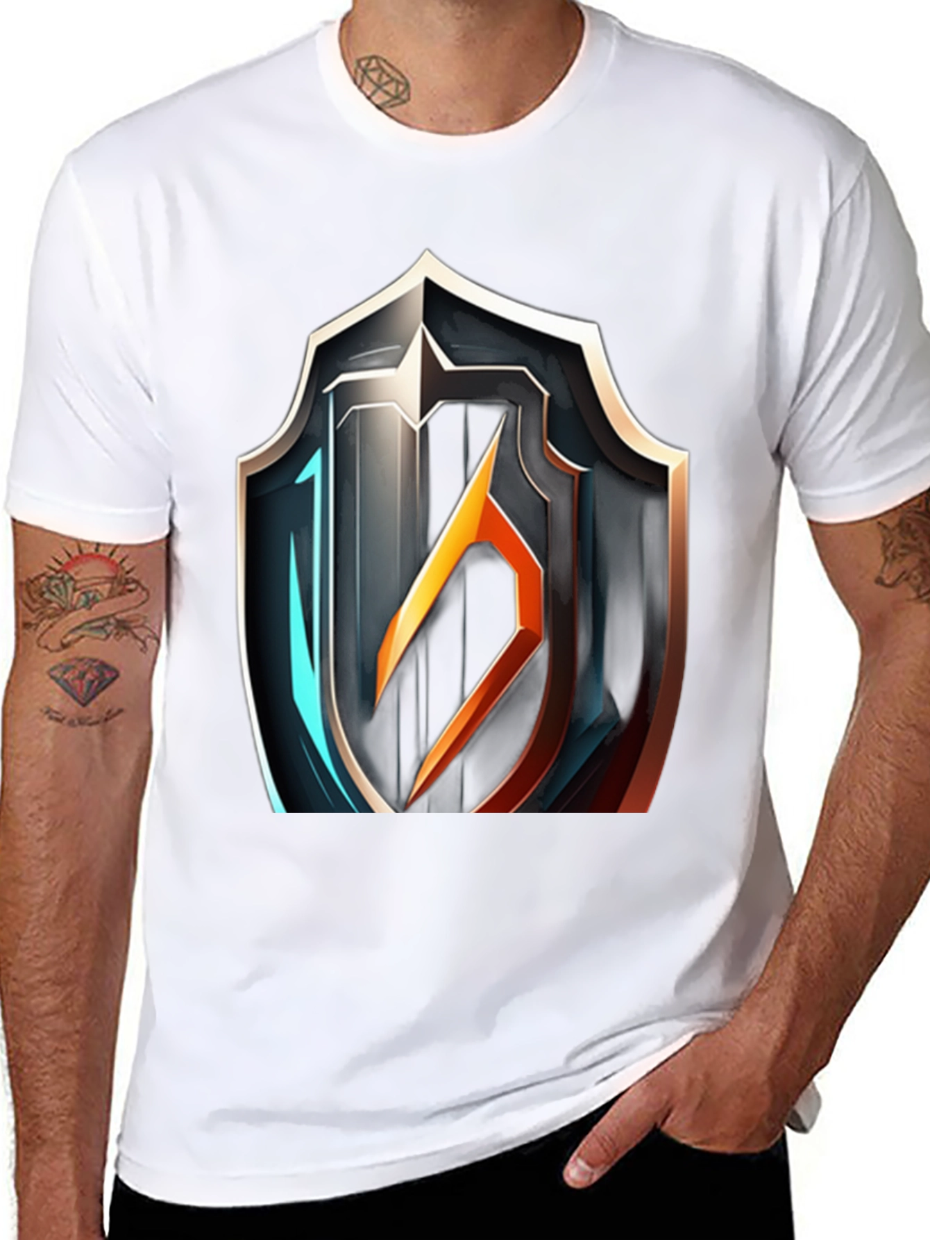 Shield Graphic Tee - Modern Armor Design