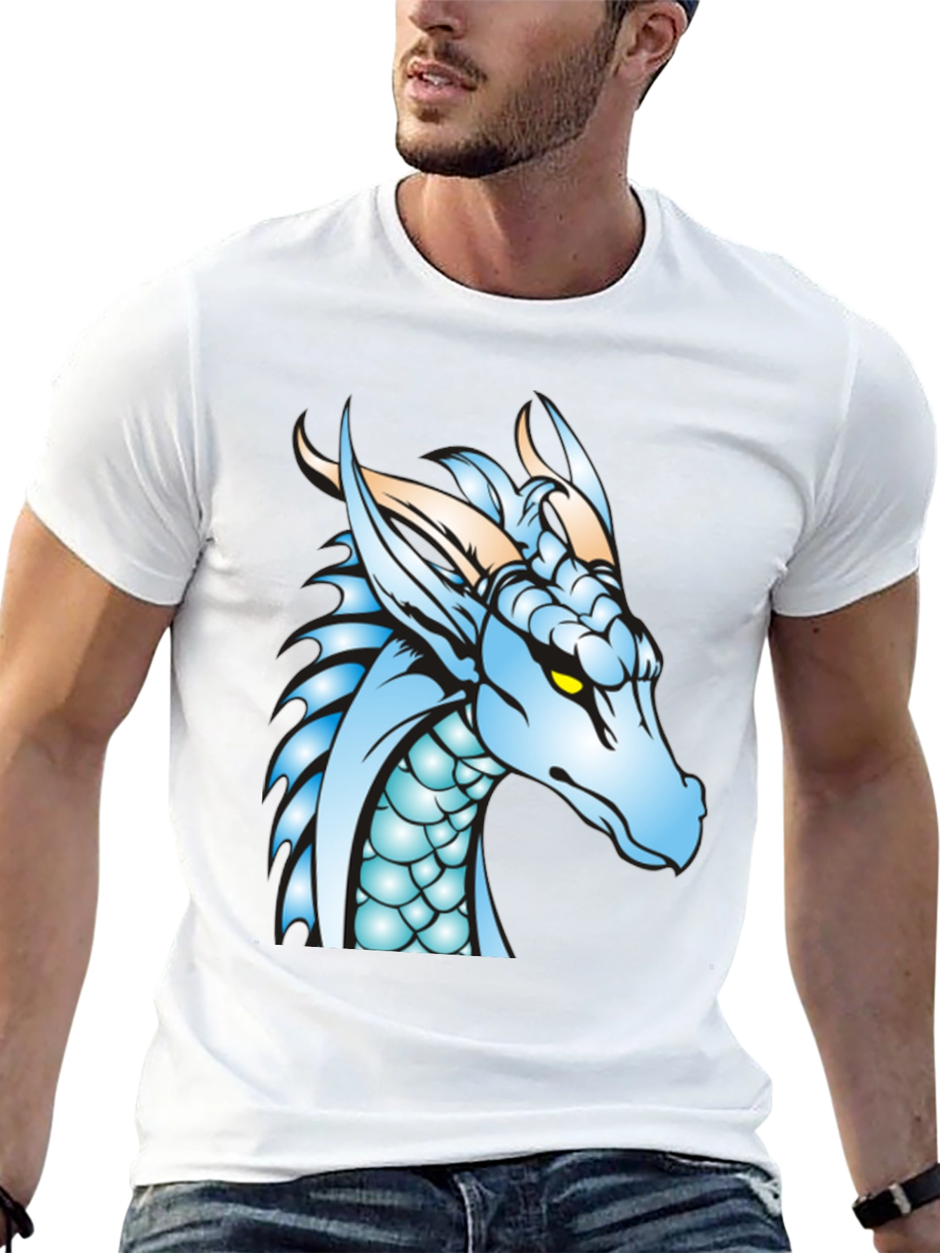Dragon Graphic Tee - Black Cotton T-Shirt