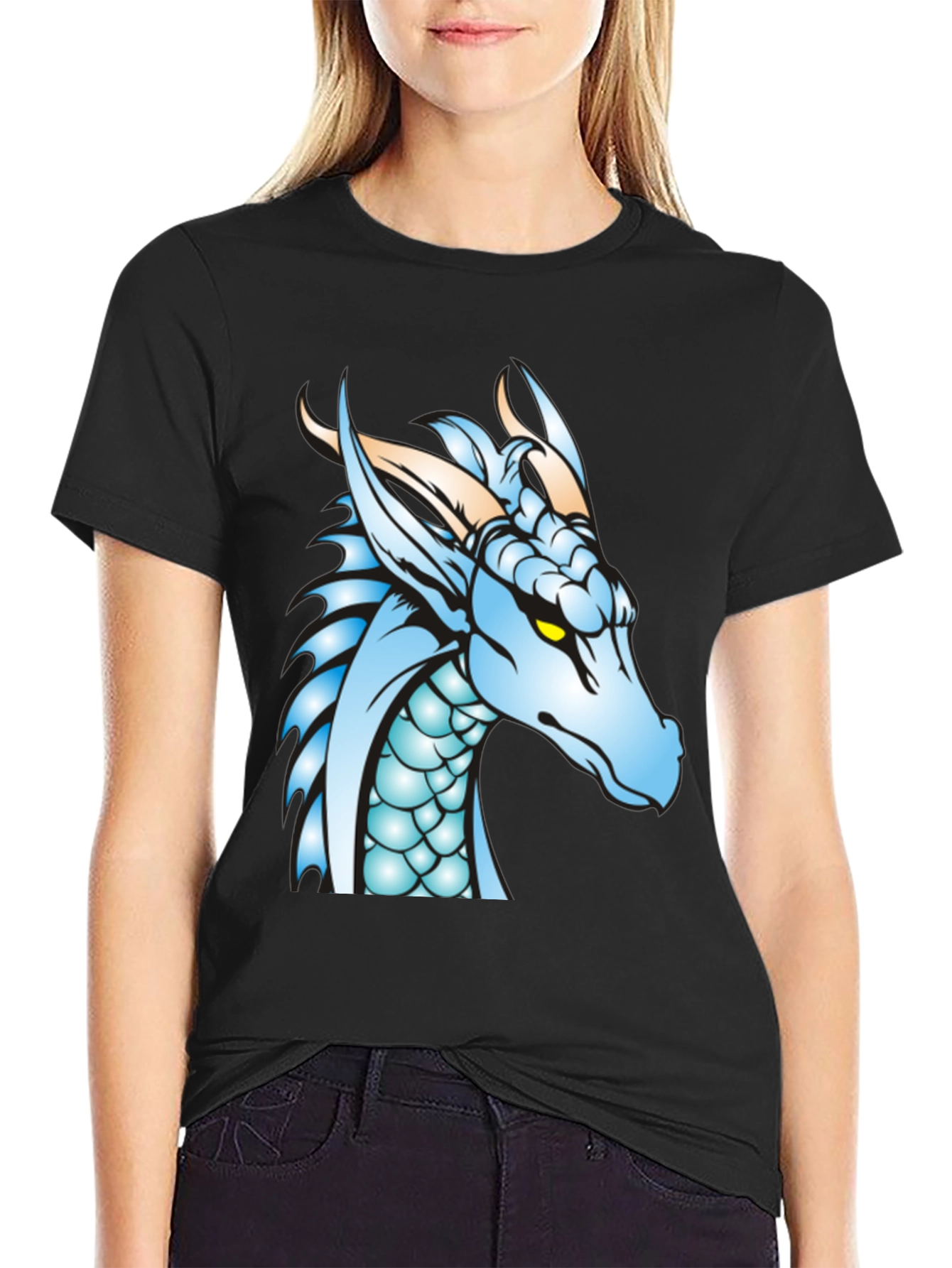 Dragon Graphic Tee - Black Cotton T-Shirt