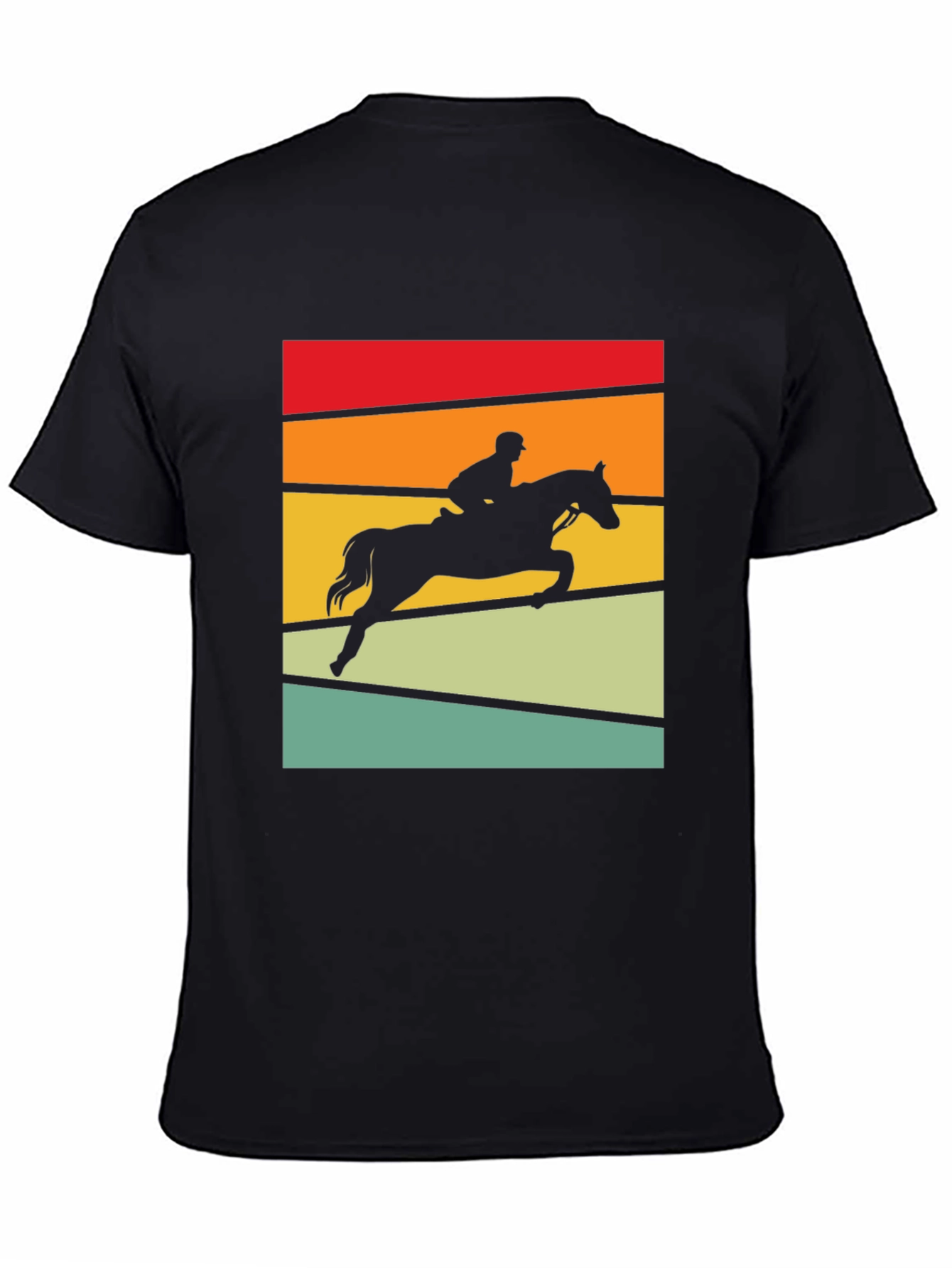Equestrian Sunset T-Shirt - Horse Jumping Design