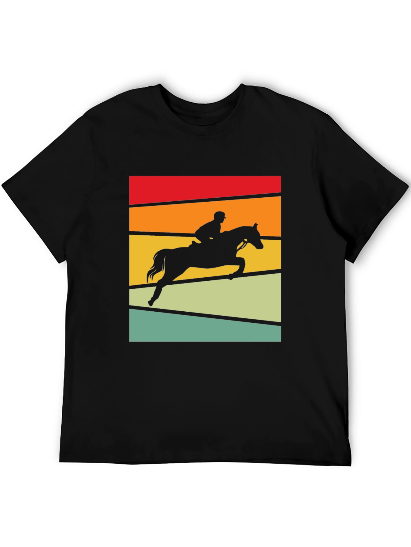 Equestrian Sunset T-Shirt - Horse Jumping Design