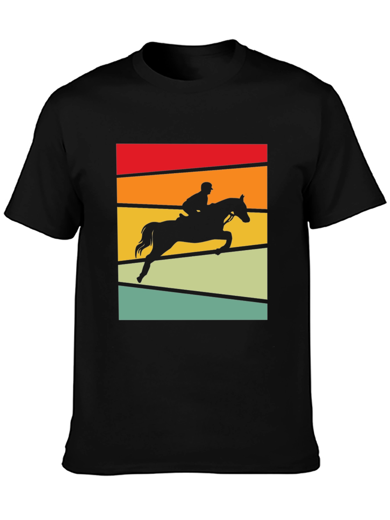 Equestrian Sunset T-Shirt - Horse Jumping Design