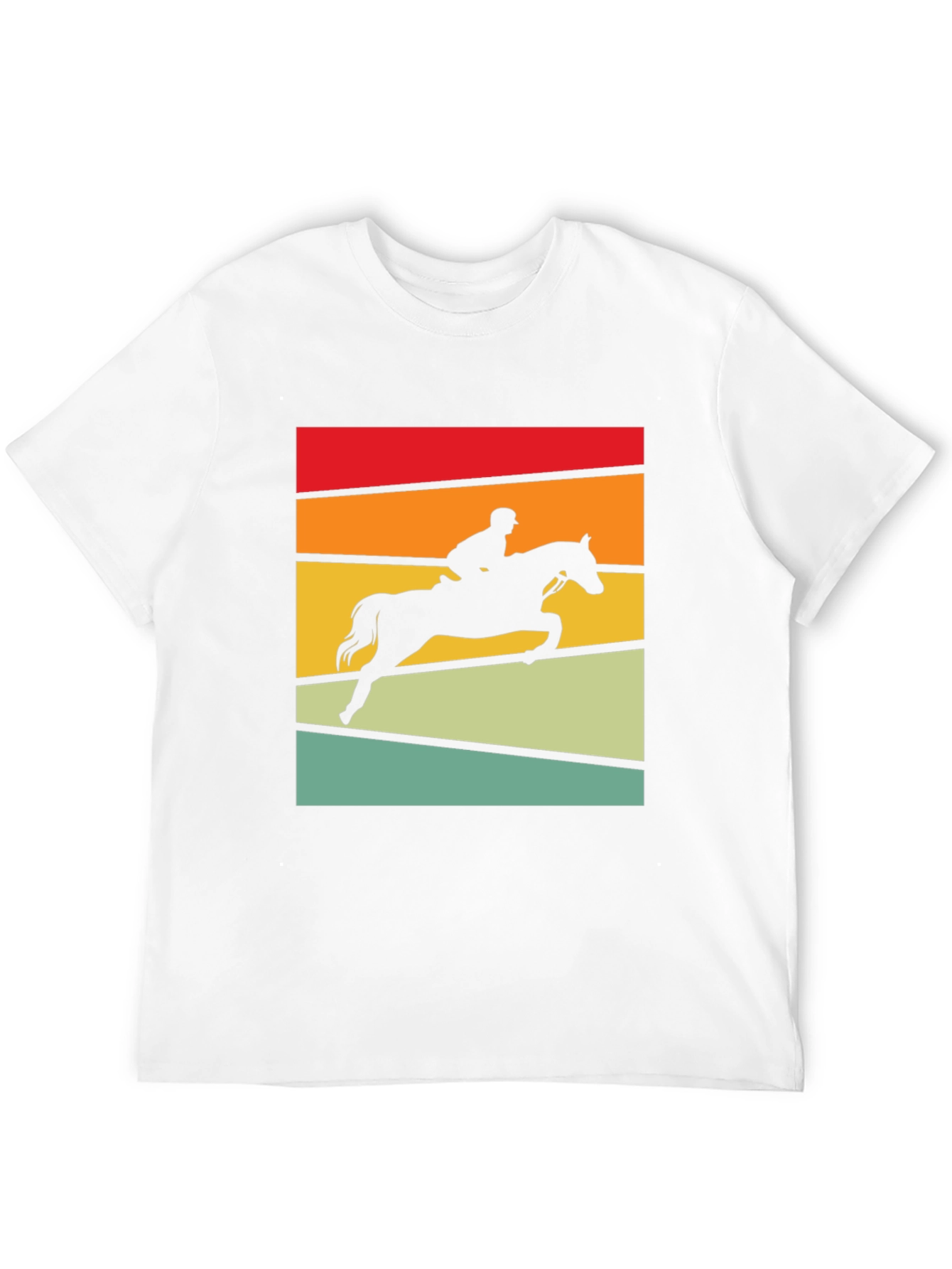Equestrian Sunset T-Shirt - Horse Jumping Design