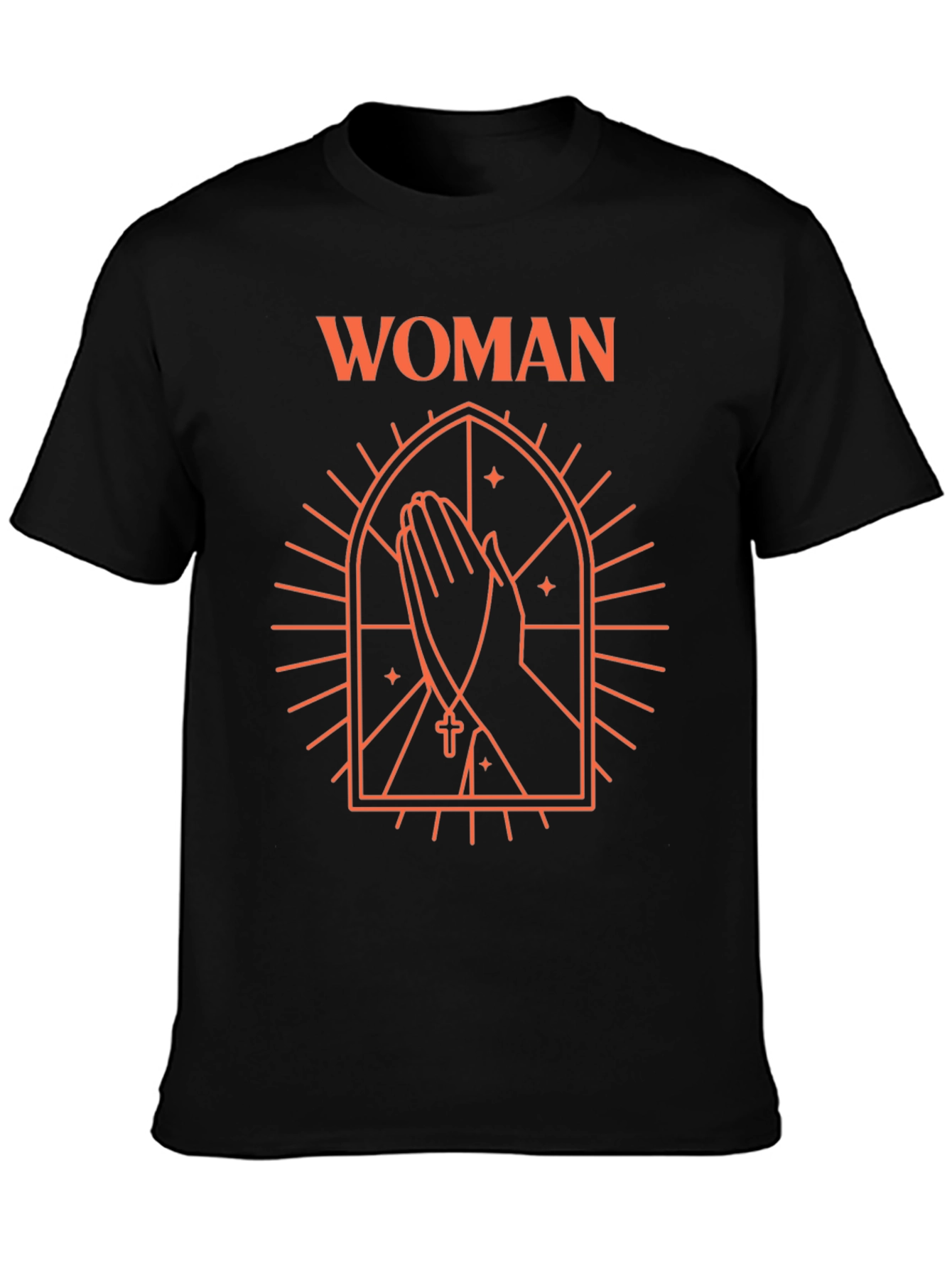 Woman Praying T-Shirt - Black Graphic Tee