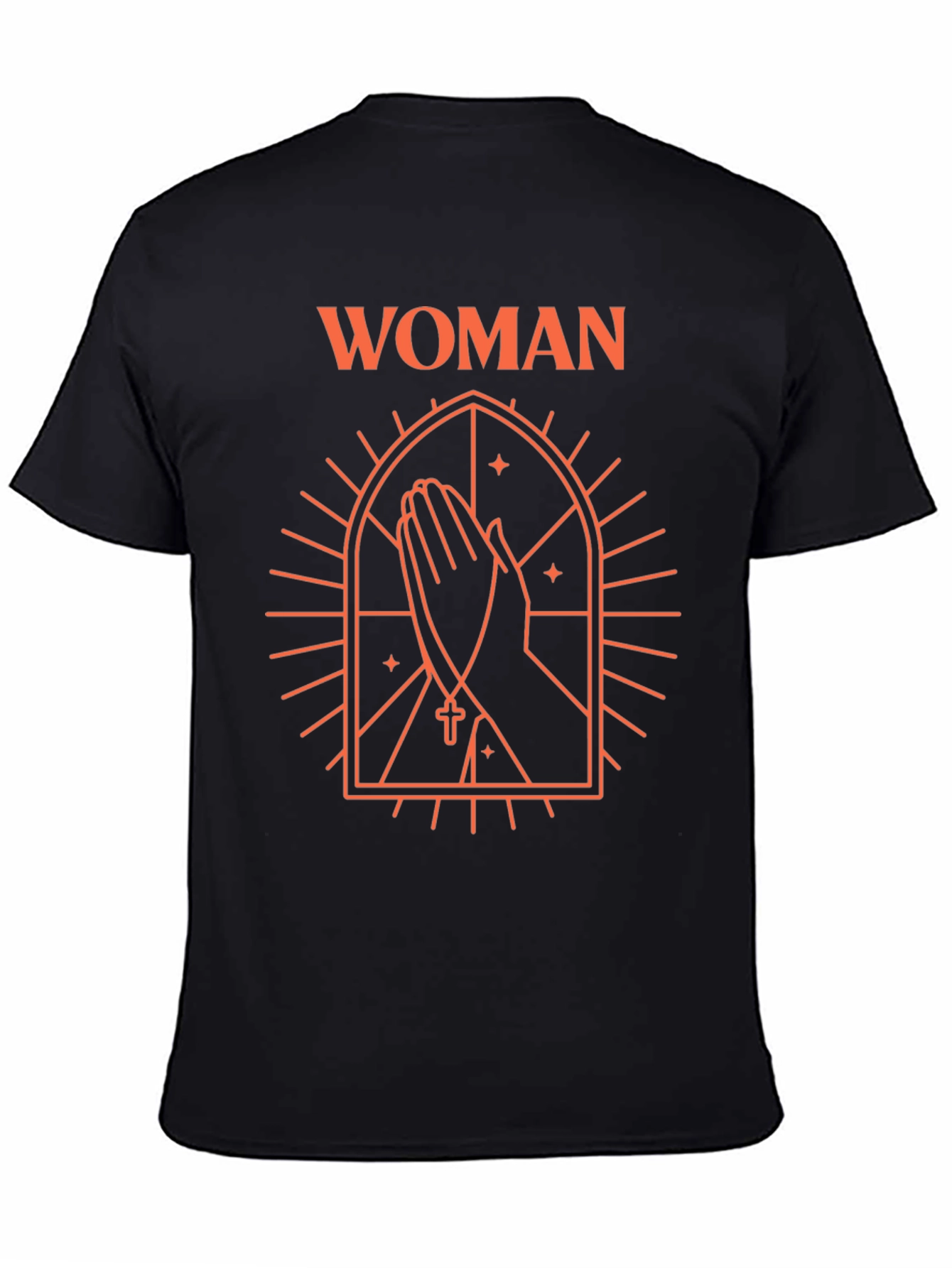Woman Praying T-Shirt - Black Graphic Tee