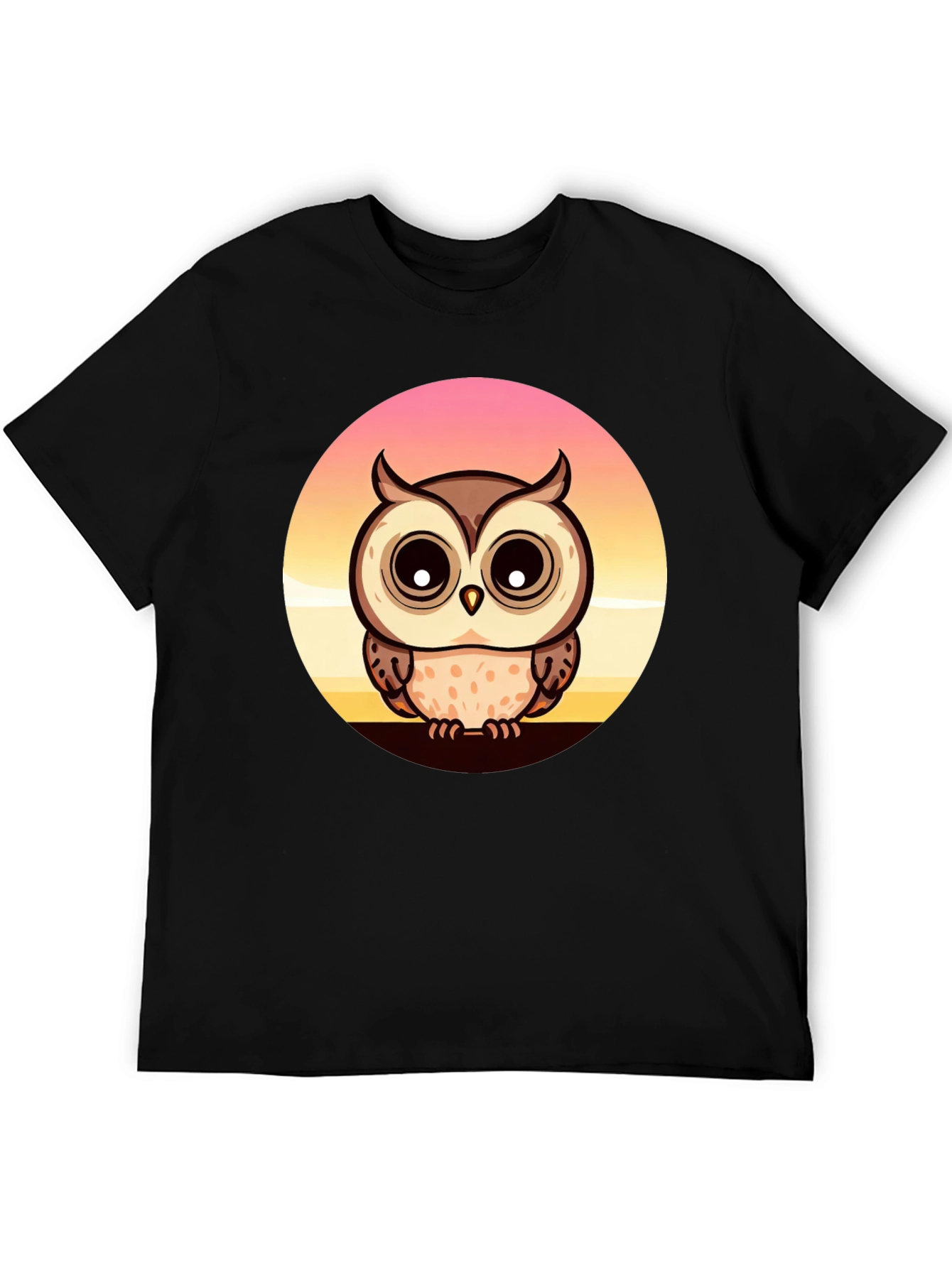 Owl Sunset Graphic T-Shirt - Unique Design