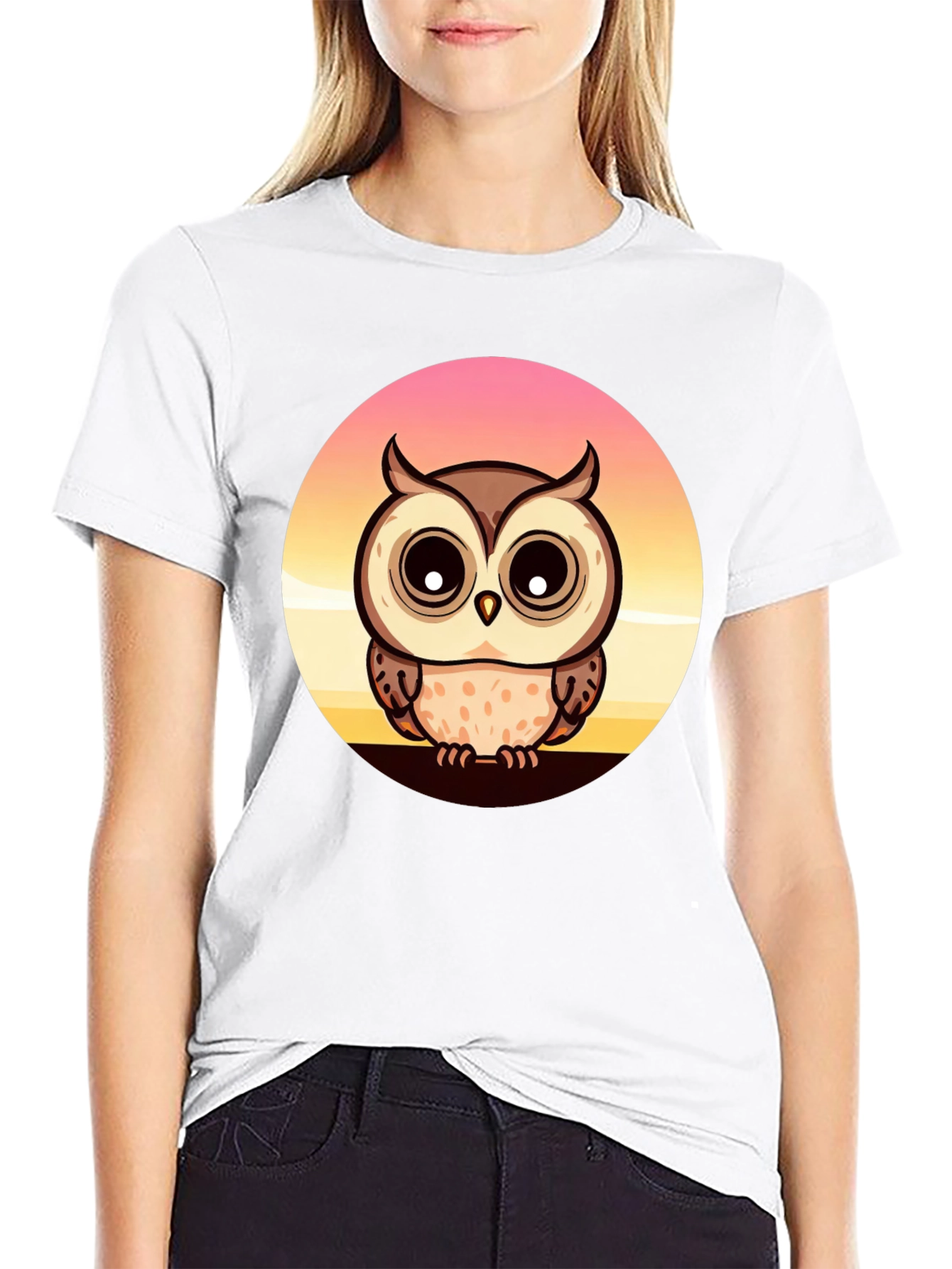 Owl Sunset Graphic T-Shirt - Unique Design