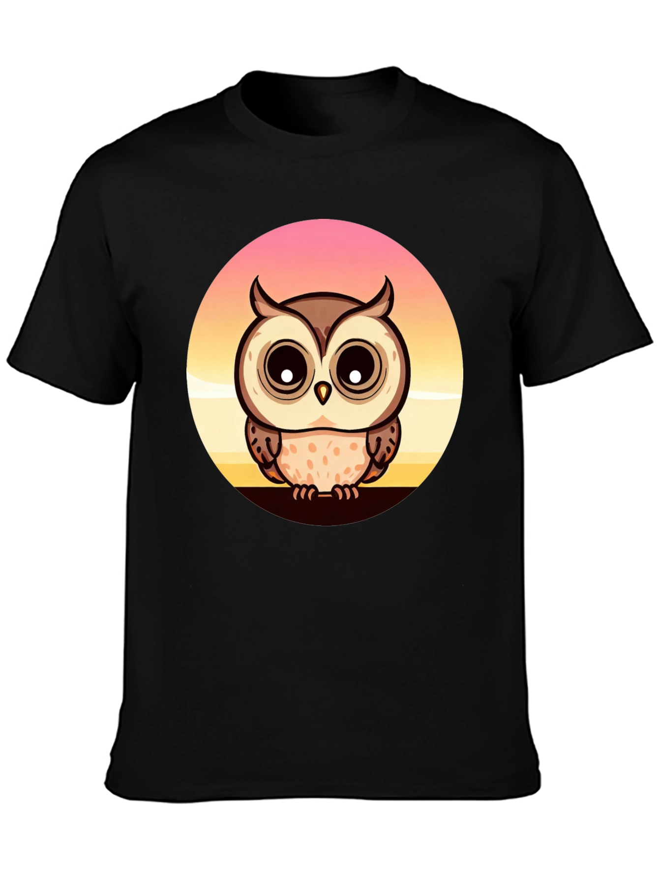 Owl Sunset Graphic T-Shirt - Unique Design