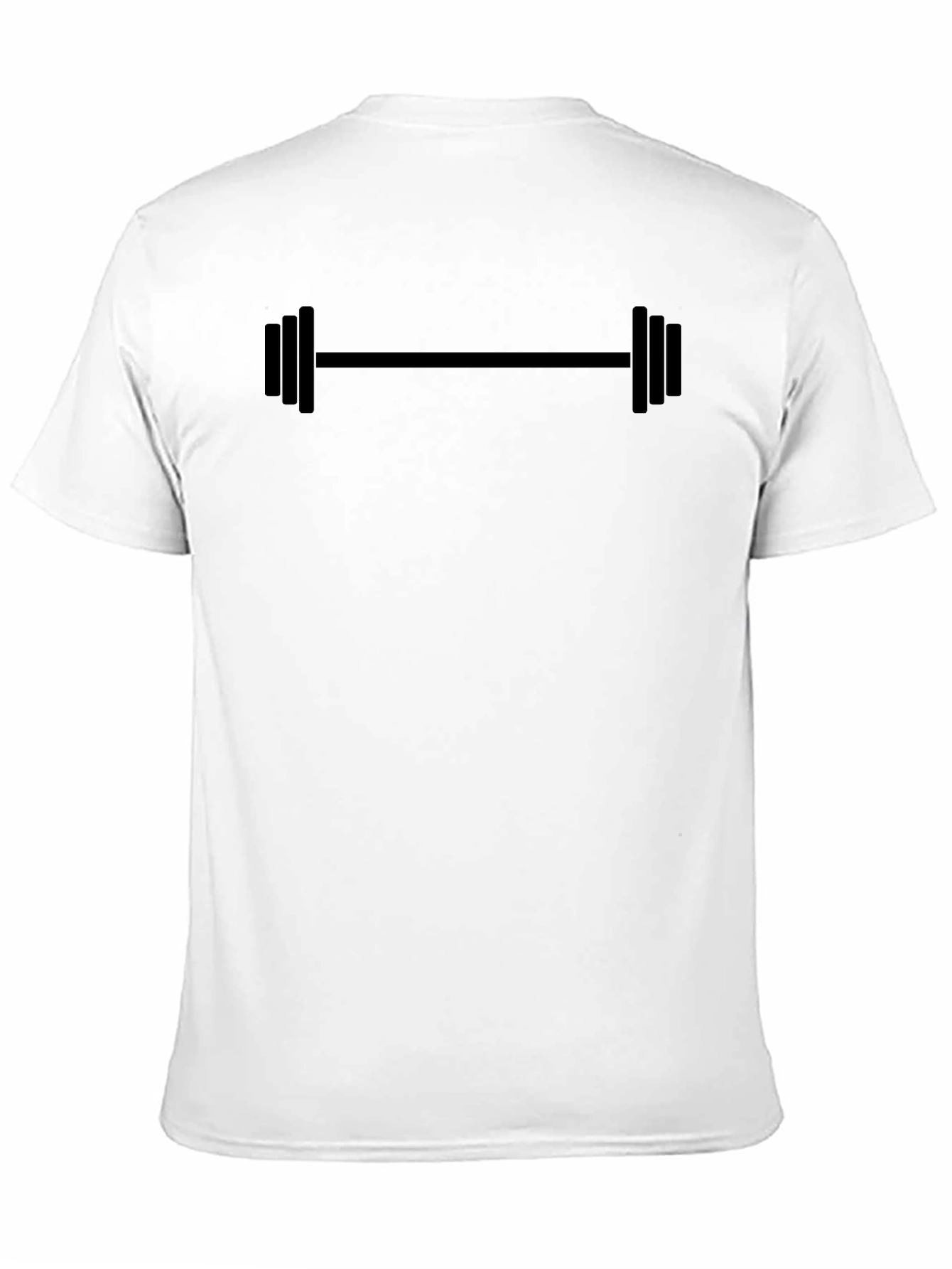 Mens Black Barbell Graphic Tee - Gym & Fitness