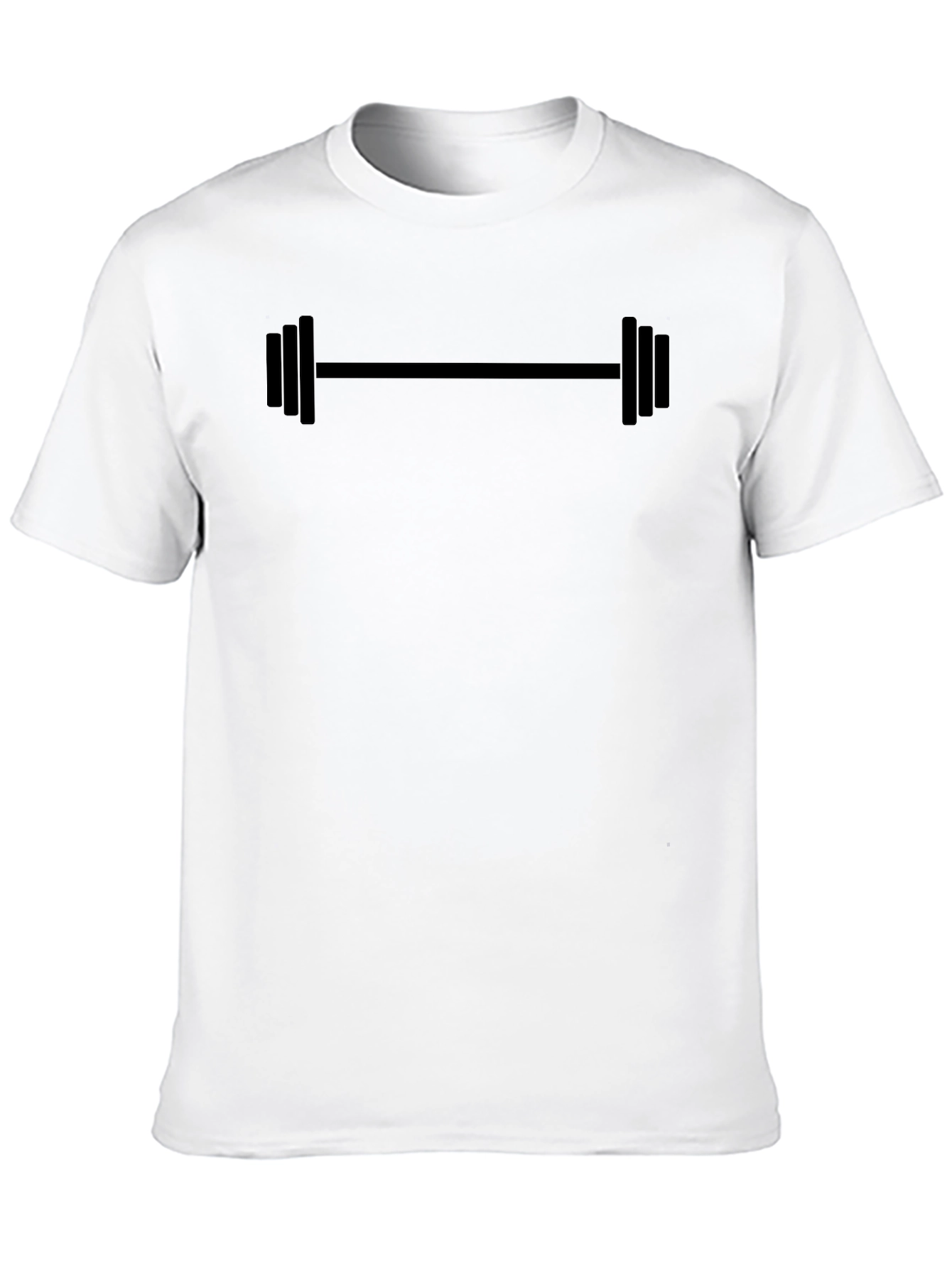 Mens Black Barbell Graphic Tee - Gym & Fitness