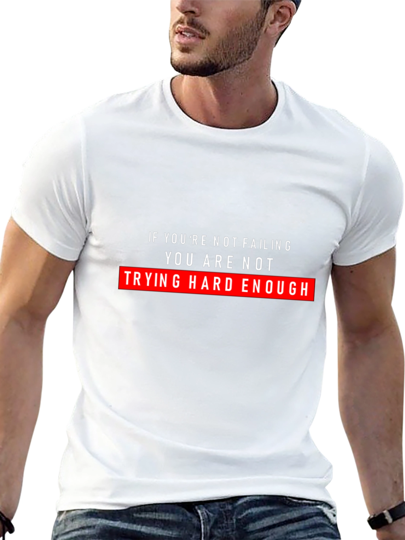 Motivational Trying Hard Enough Black T-Shirt