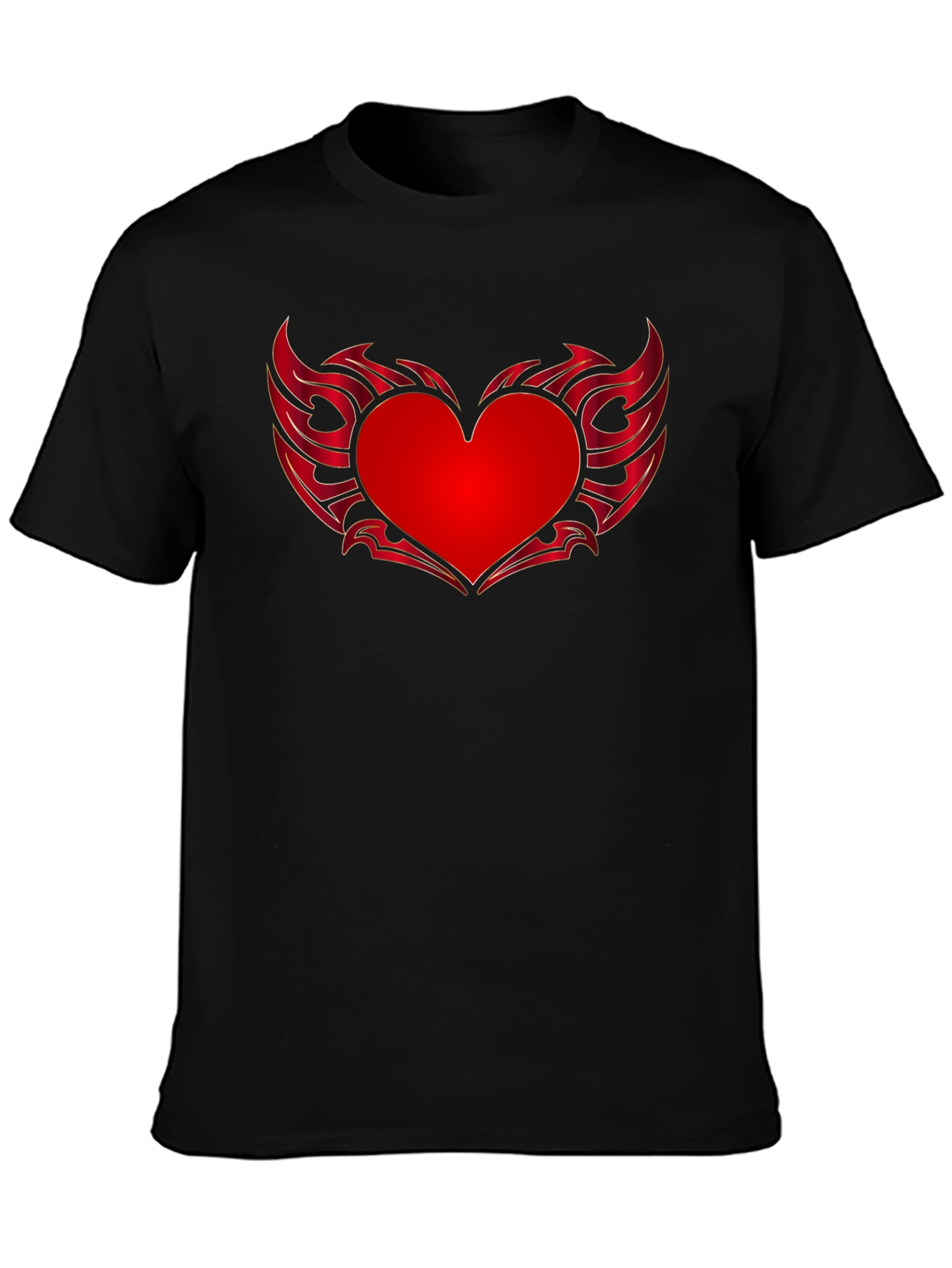 Heart Wings Graphic Tee - Black