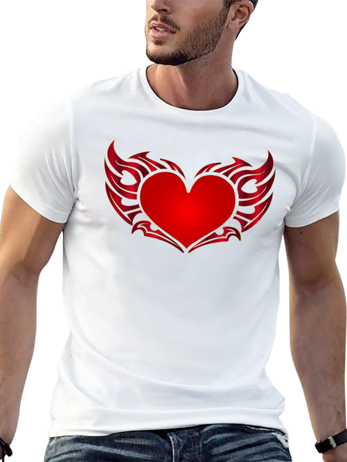 Heart Wings Graphic Tee - Black