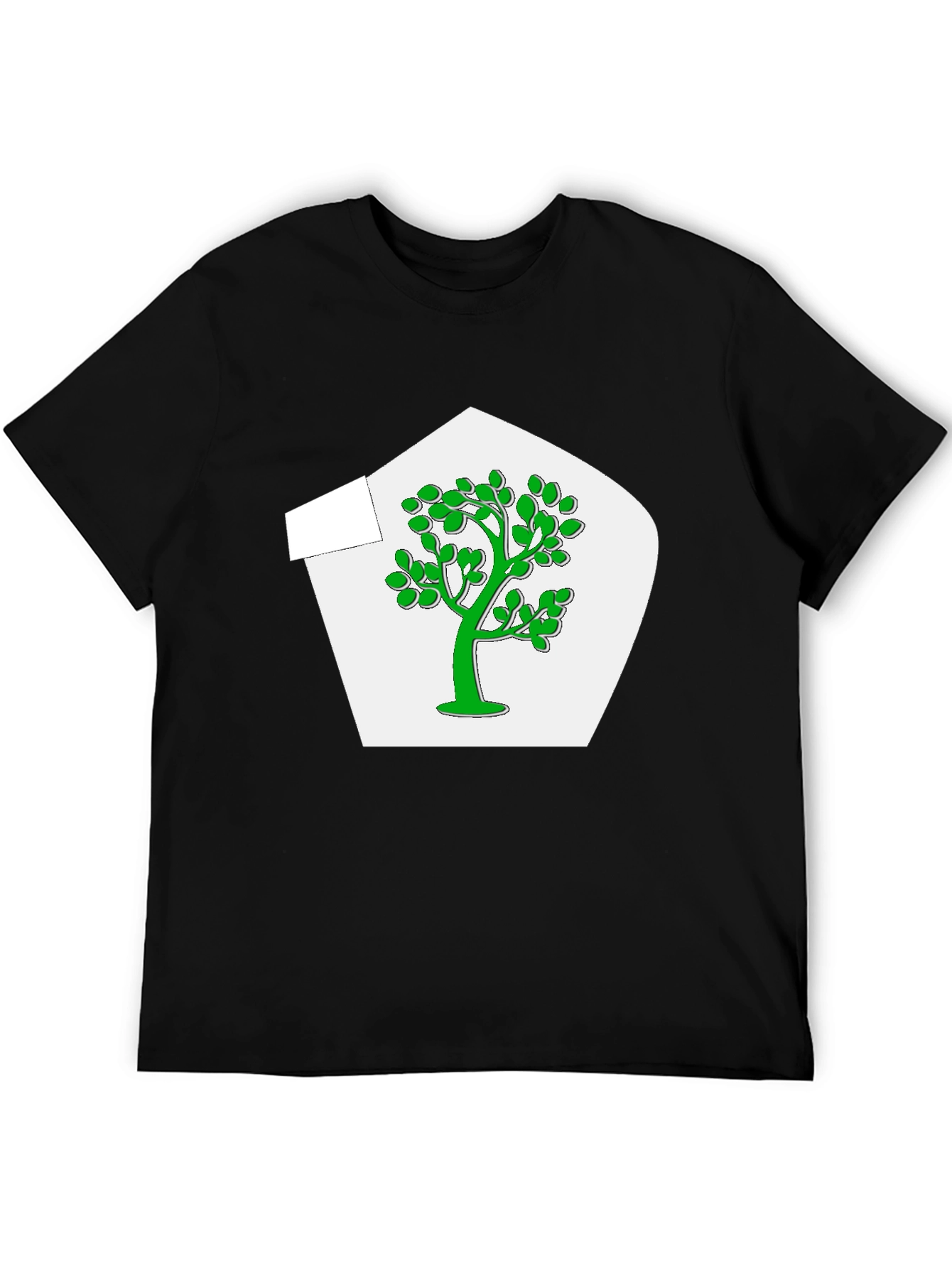 Green Tree Graphic Black T-Shirt