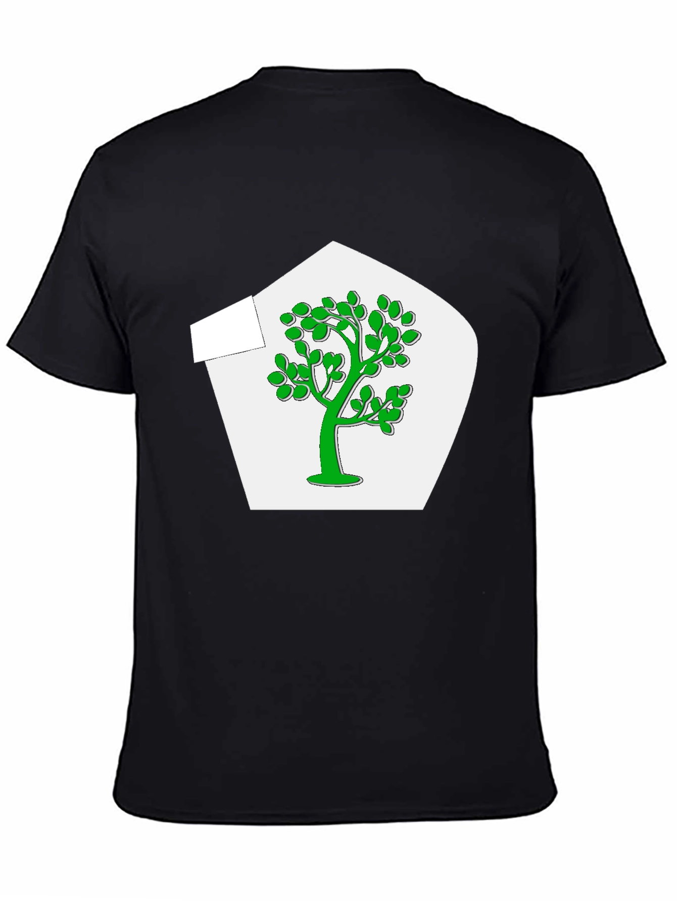 Green Tree Graphic Black T-Shirt