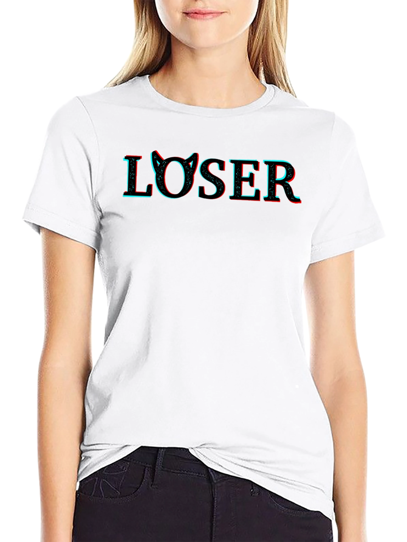 Loser Cat Ear Graphic T-Shirt - Edgy & Stylish