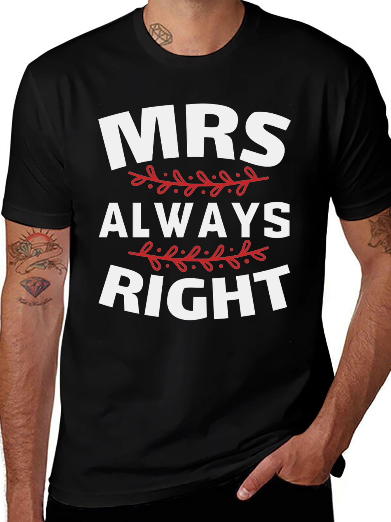 Mrs. Always Right Black Graphic Tee