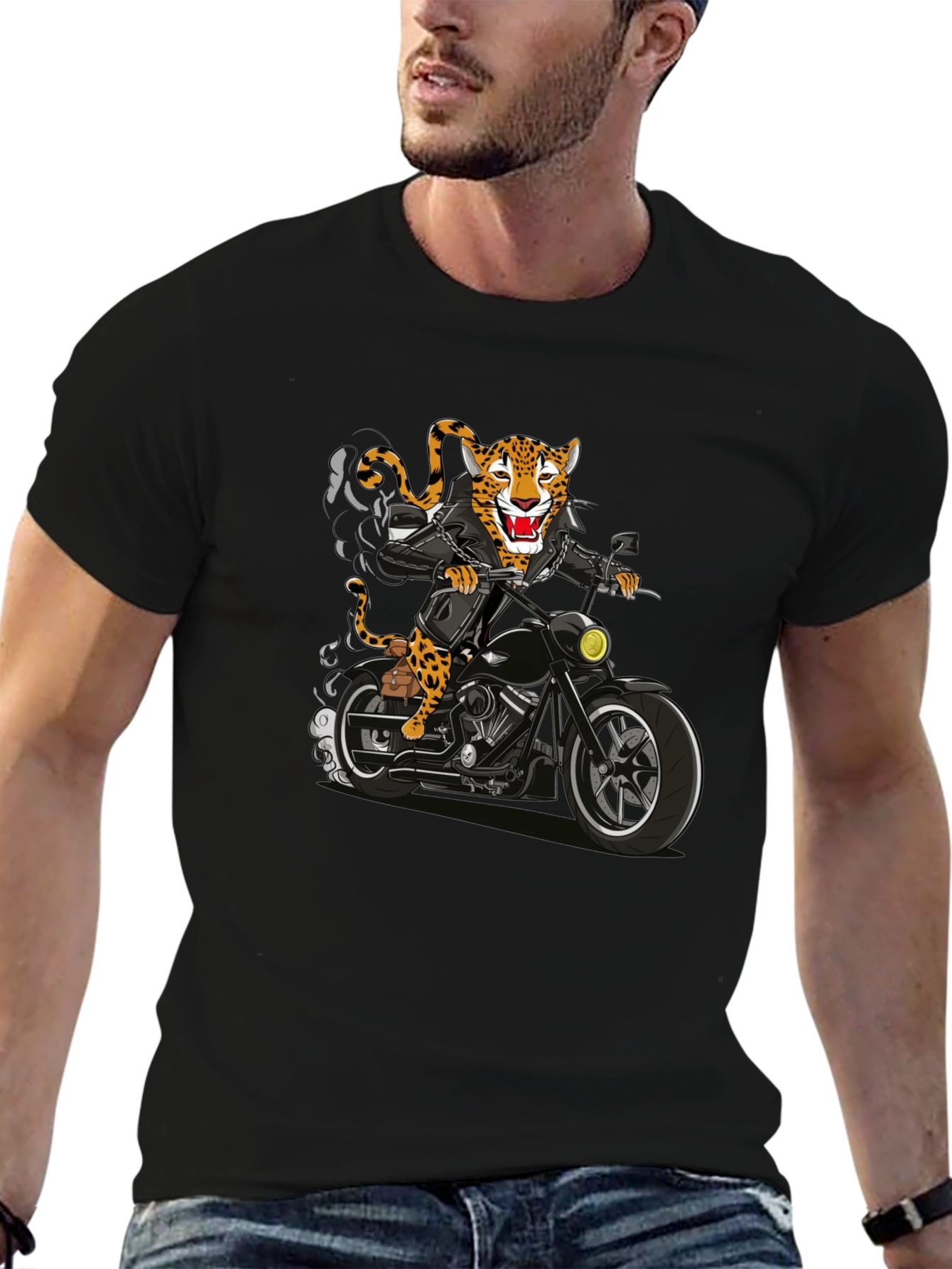 Biker Jaguar Graphic T-Shirt