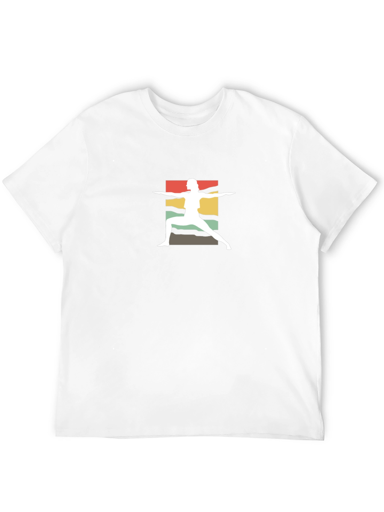 Yoga Pose Graphic Tee - Retro Style Cotton Shirt