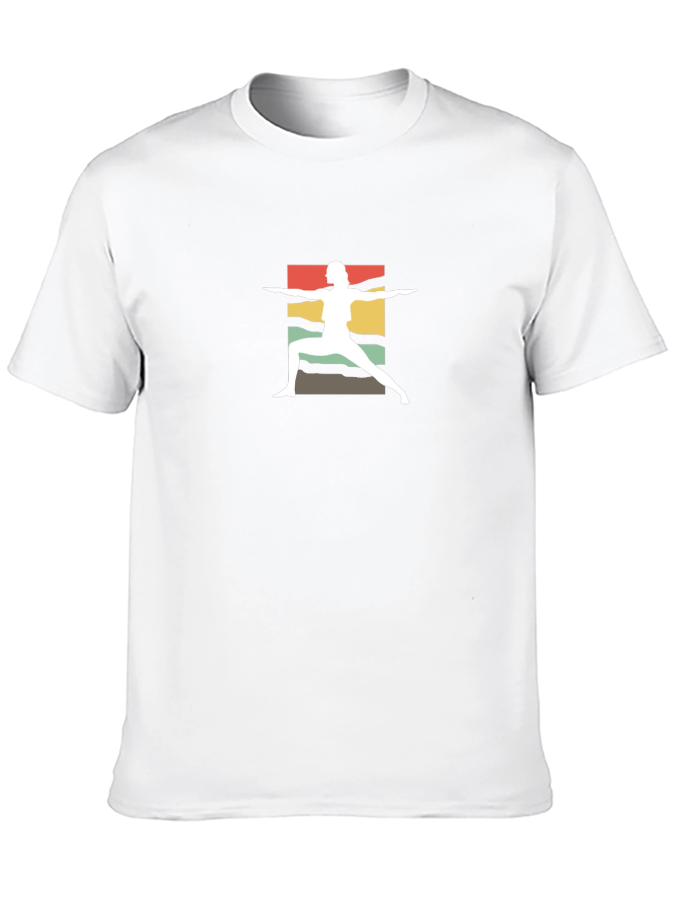 Yoga Pose Graphic Tee - Retro Style Cotton Shirt