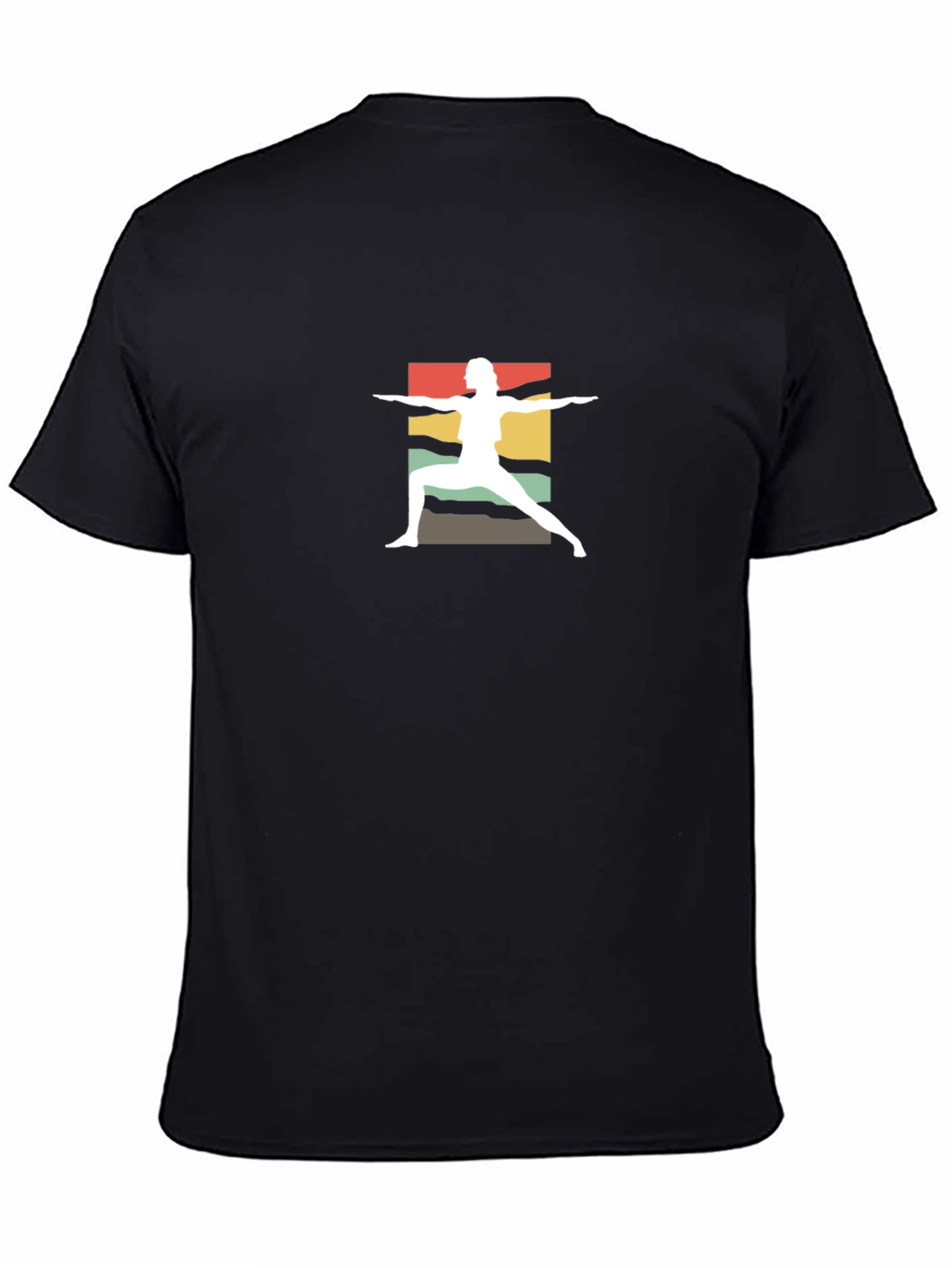 Yoga Pose Graphic Tee - Retro Style Cotton Shirt