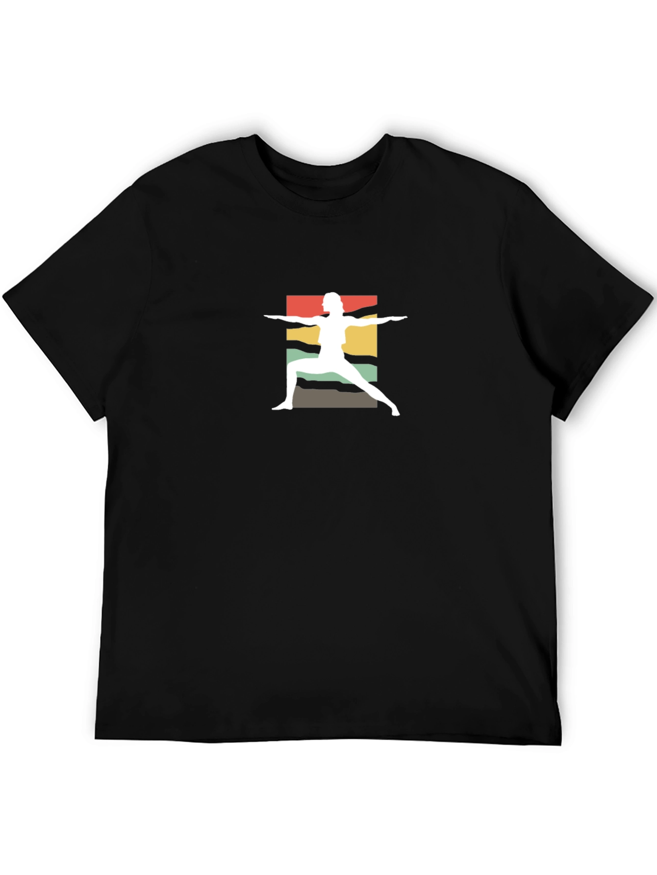 Yoga Pose Graphic Tee - Retro Style Cotton Shirt