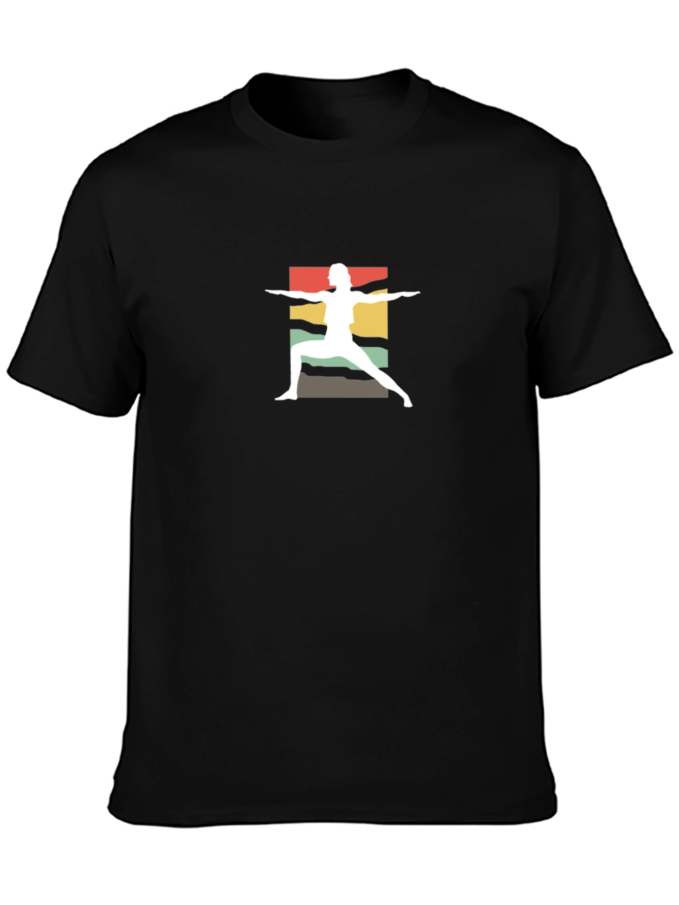 Yoga Pose Graphic Tee - Retro Style Cotton Shirt