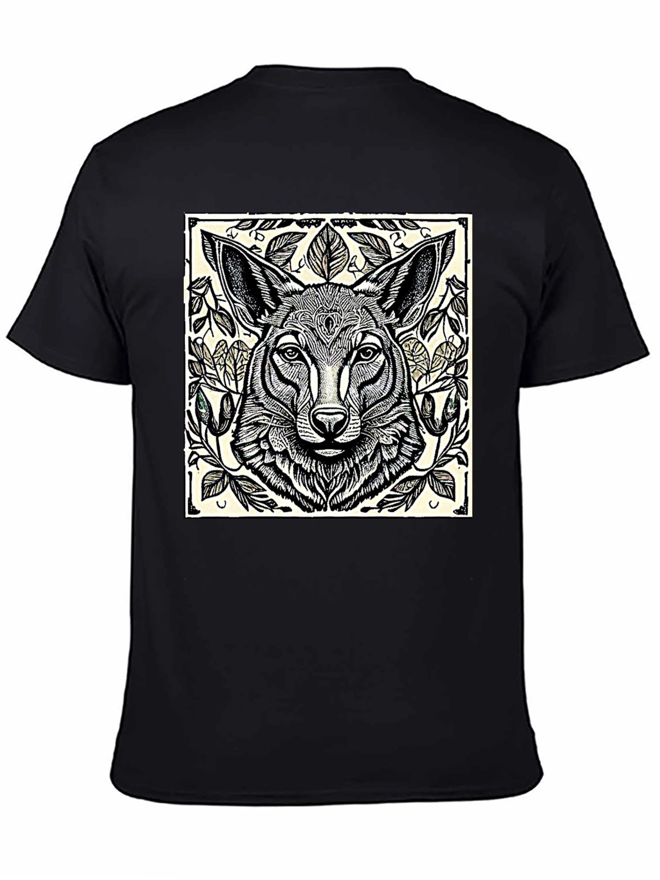 Artistic Wolf Graphic T-Shirt - Black