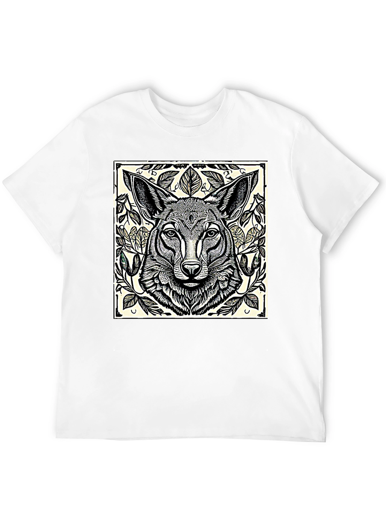 Artistic Wolf Graphic T-Shirt - Black