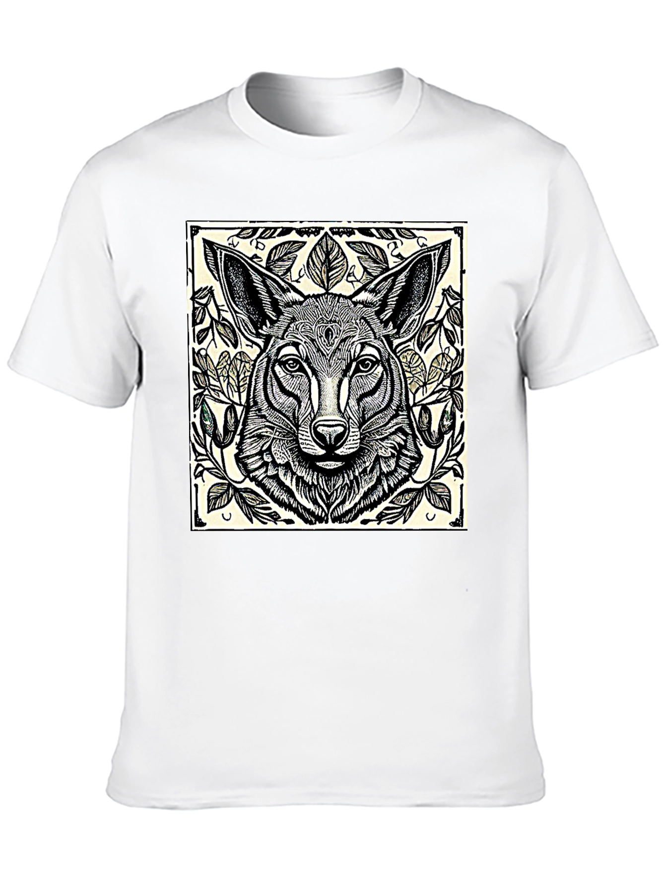 Artistic Wolf Graphic T-Shirt - Black
