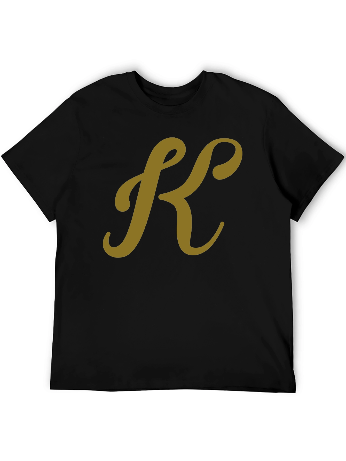 Stylish Black T-Shirt with Gold K Initial