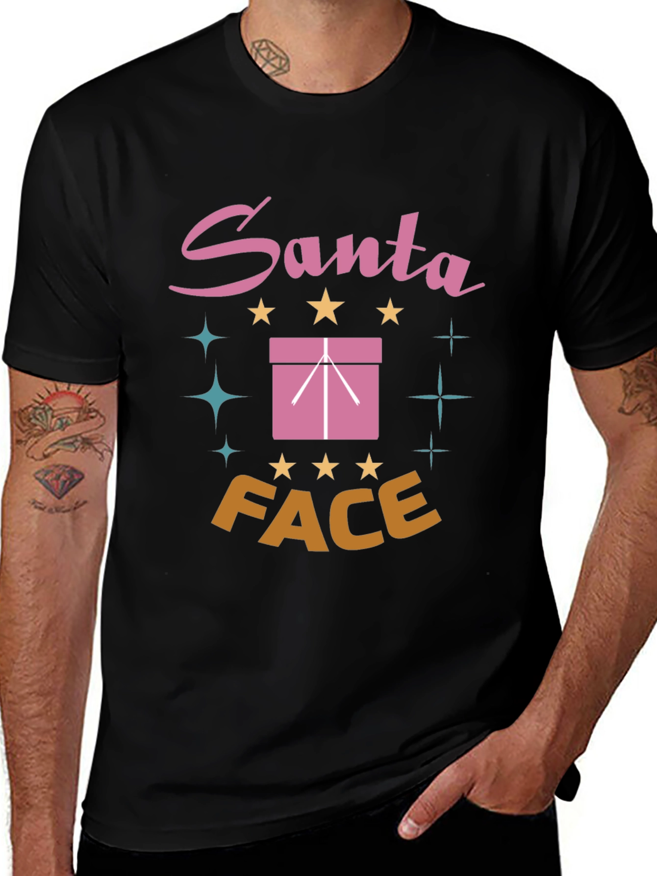 Santa Face Graphic T-Shirt